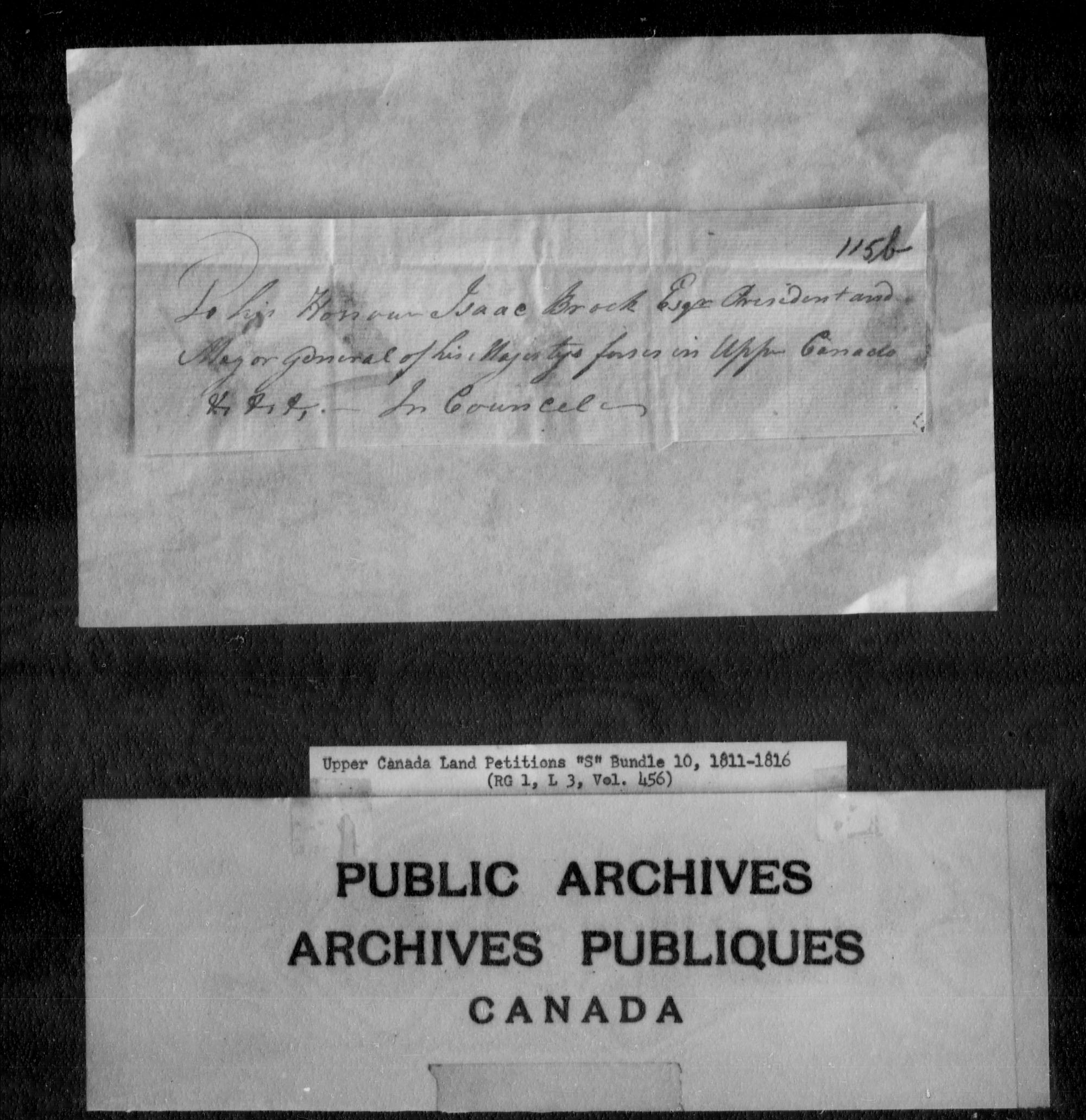 Title: Upper Canada Land Petitions (1763-1865) - Mikan Number: 205131 - Microform: c-2810