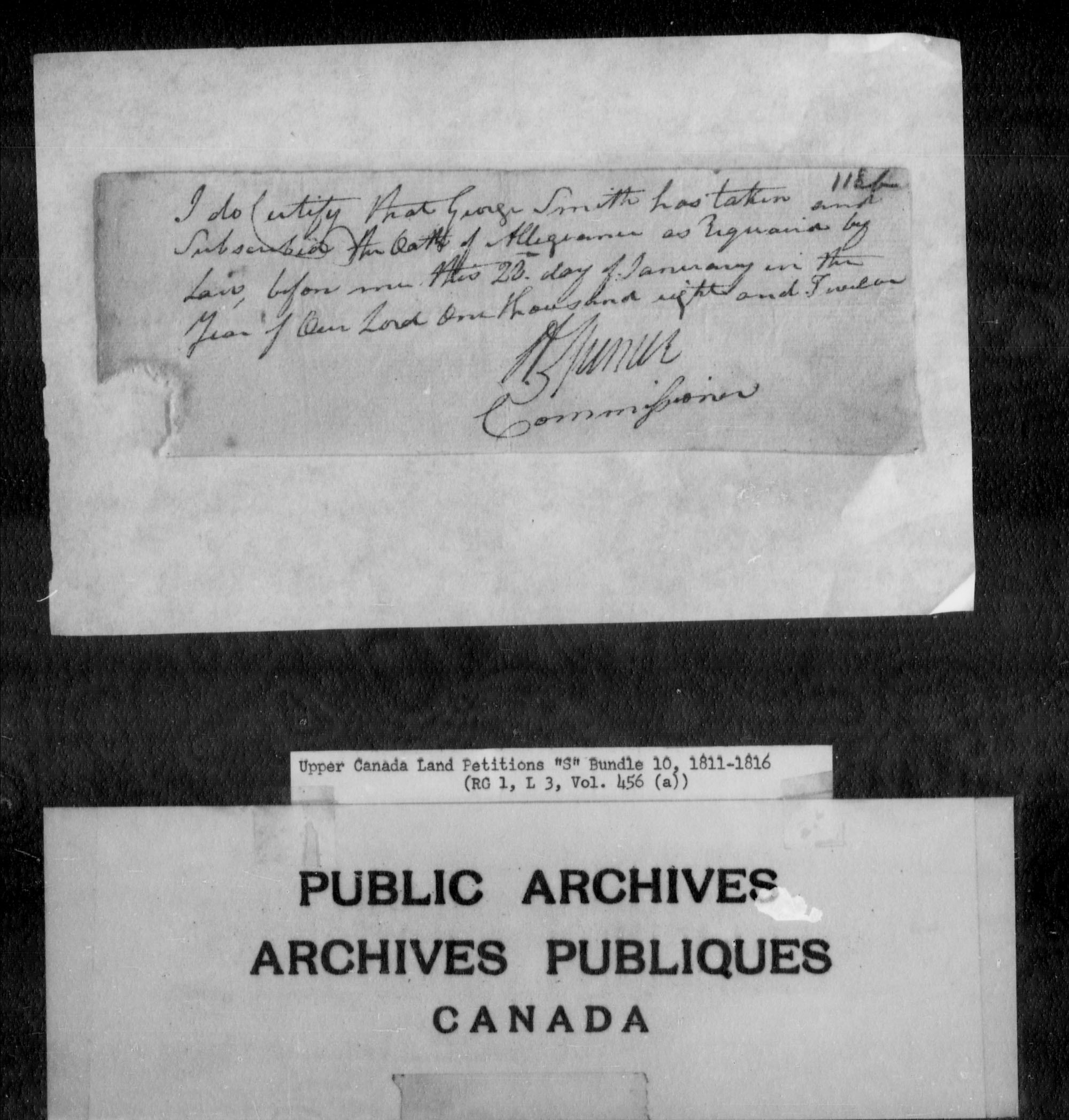 Titre : Demandes de terres du Haut-Canada (1763-1865) - N d'enregistrement Mikan : 205131 - Microforme : c-2810