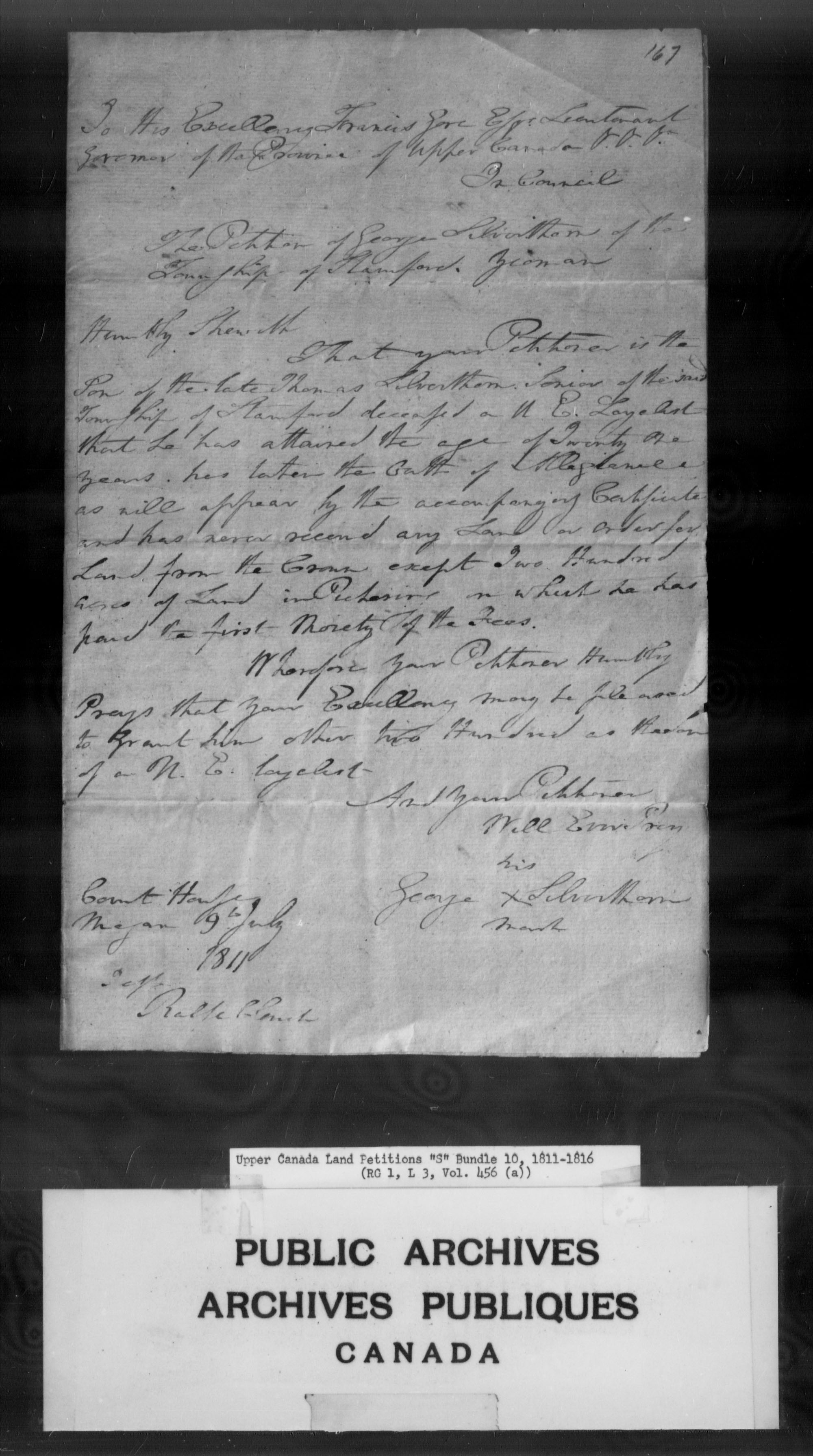 Title: Upper Canada Land Petitions (1763-1865) - Mikan Number: 205131 - Microform: c-2811