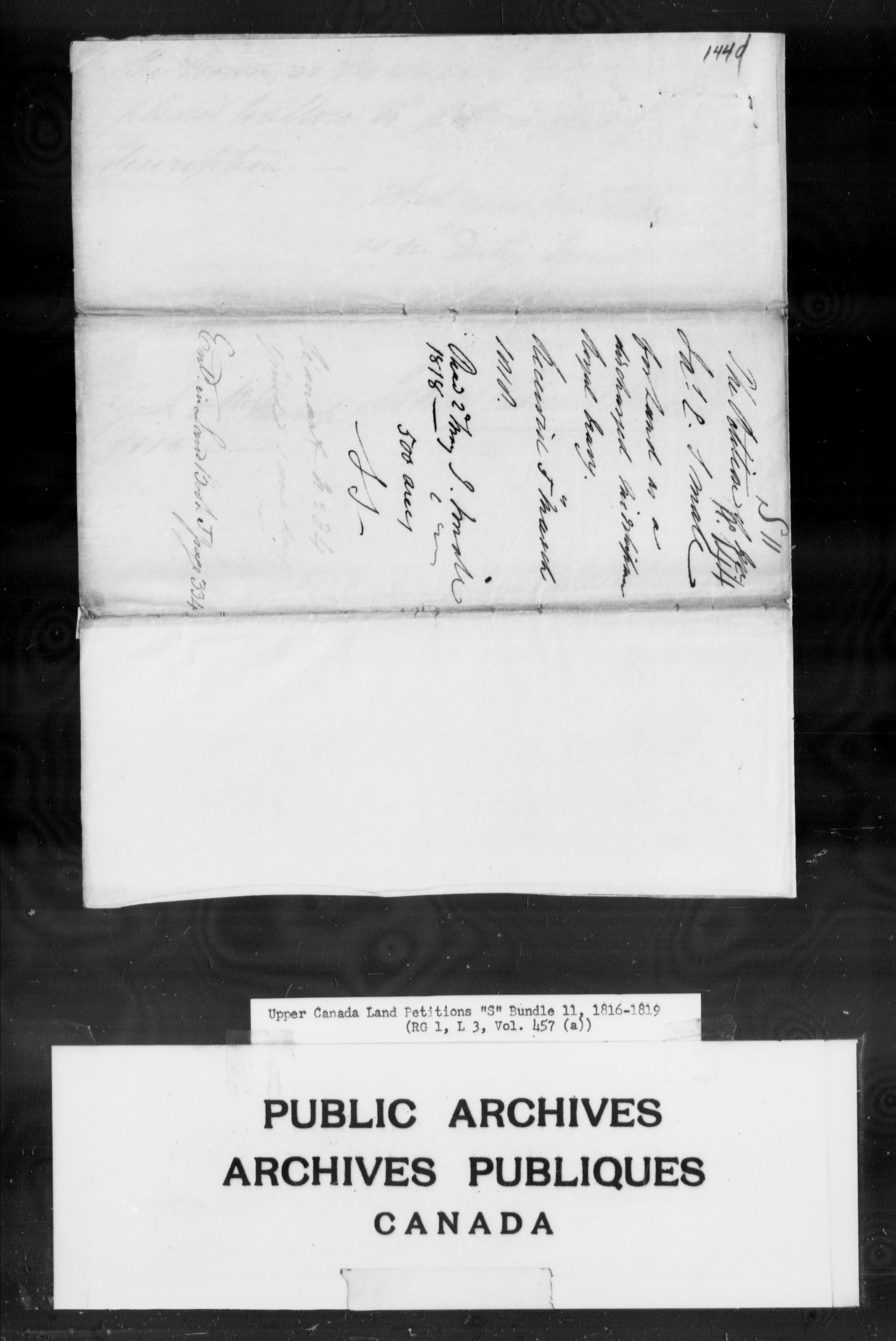 Title: Upper Canada Land Petitions (1763-1865) - Mikan Number: 205131 - Microform: c-2811