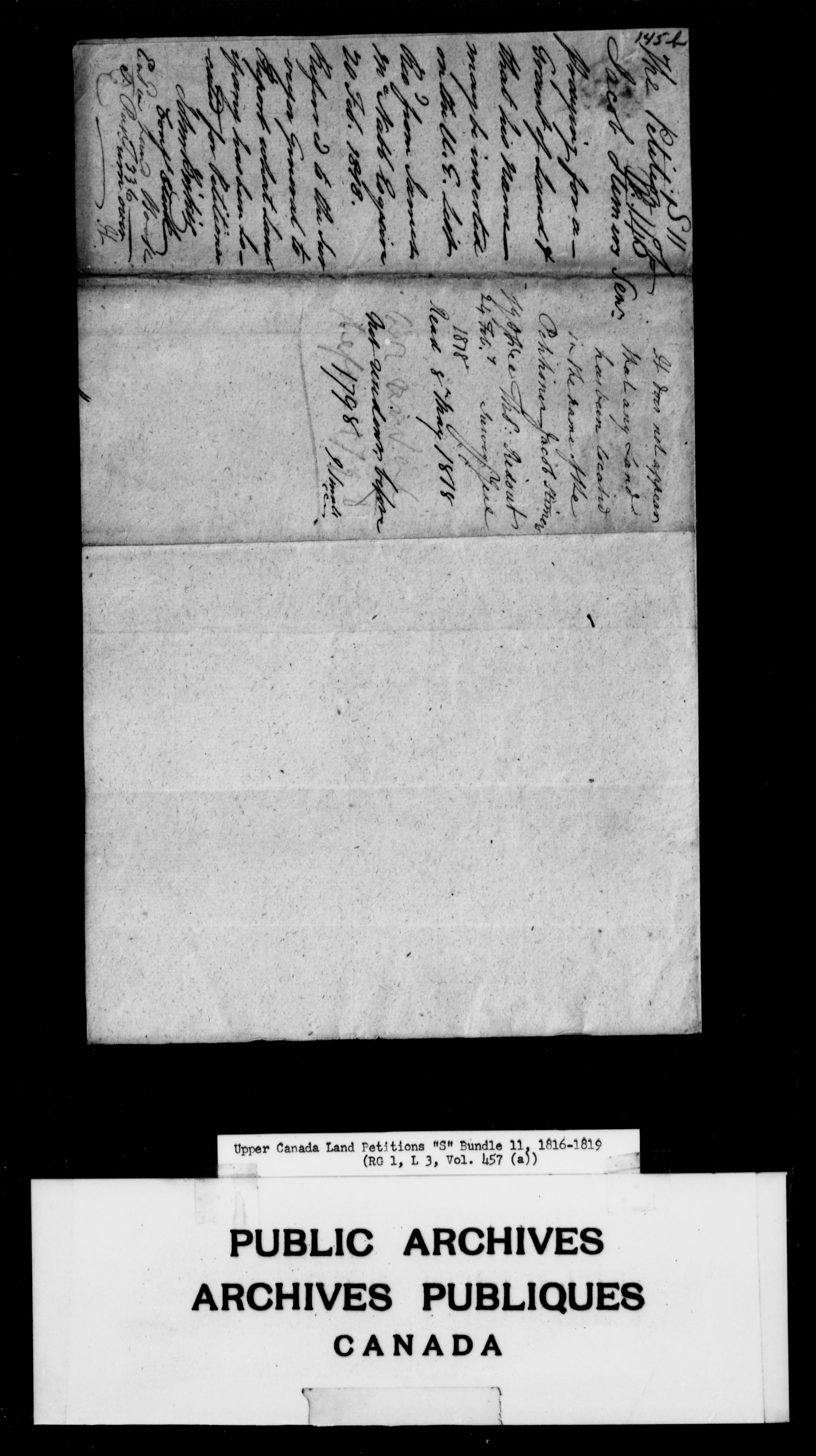 Title: Upper Canada Land Petitions (1763-1865) - Mikan Number: 205131 - Microform: c-2812