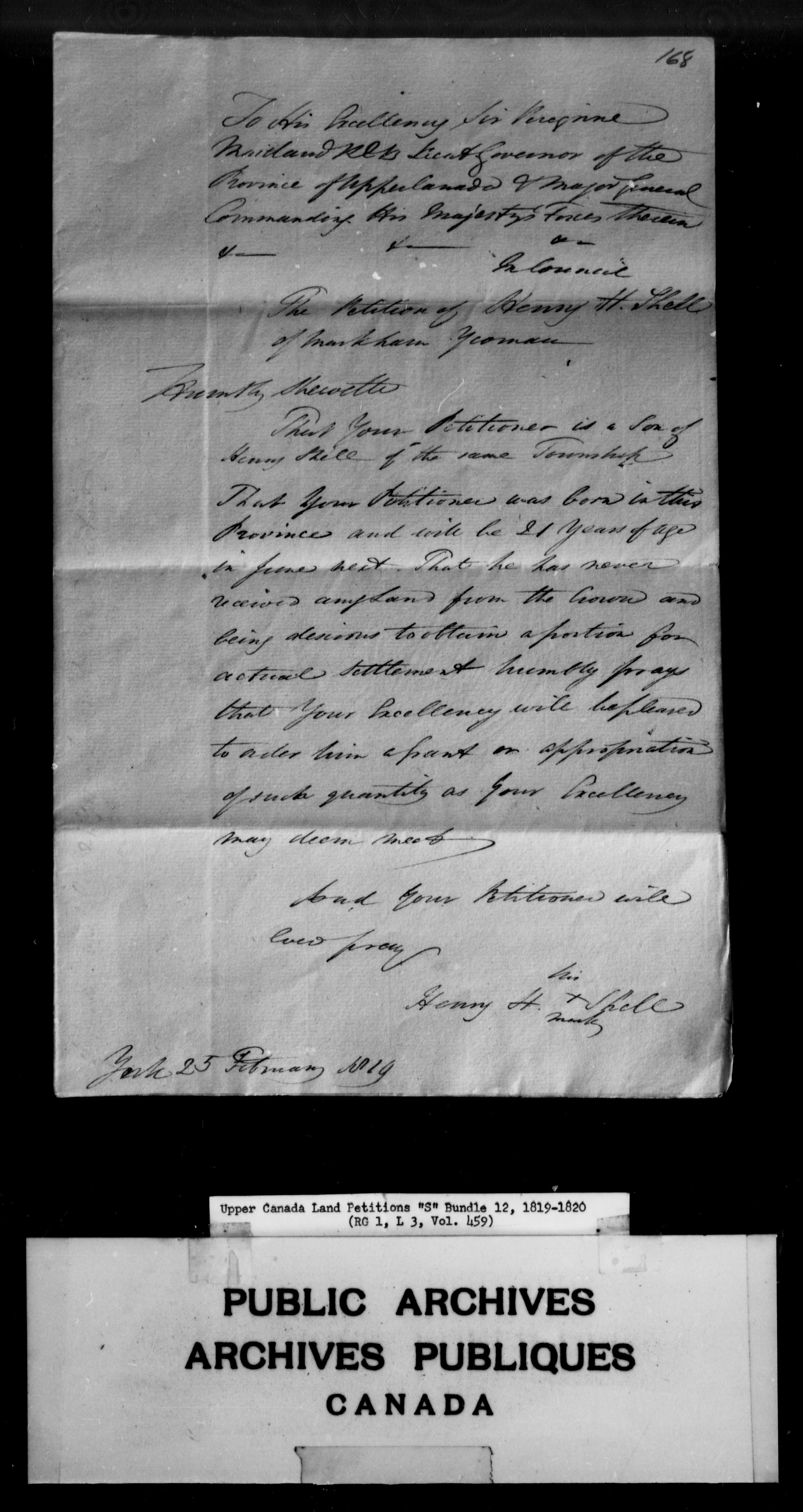 Title: Upper Canada Land Petitions (1763-1865) - Mikan Number: 205131 - Microform: c-2812