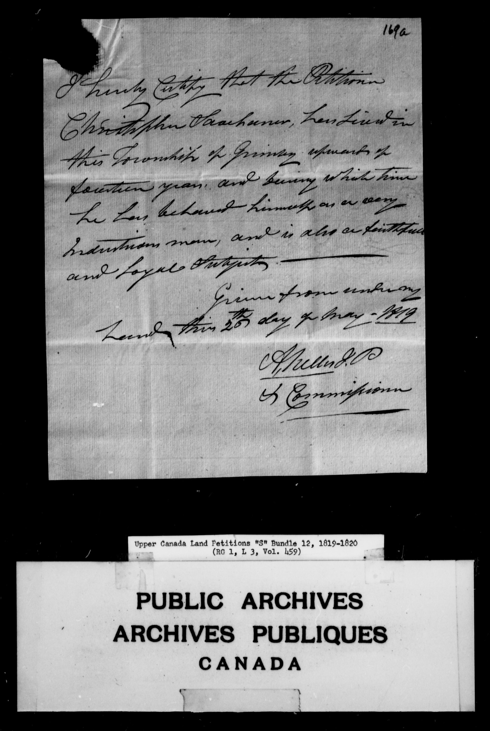 Title: Upper Canada Land Petitions (1763-1865) - Mikan Number: 205131 - Microform: c-2812