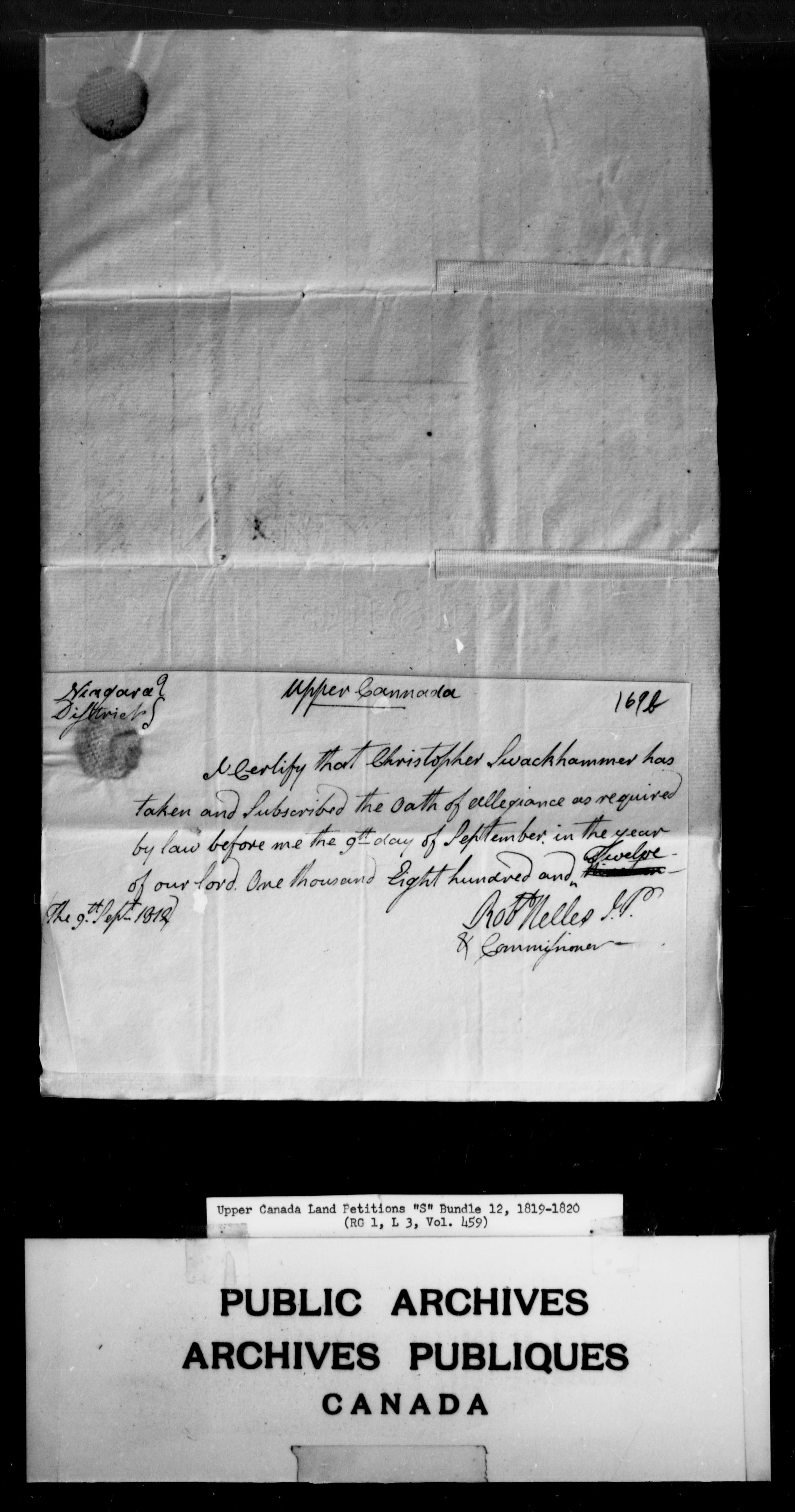 Title: Upper Canada Land Petitions (1763-1865) - Mikan Number: 205131 - Microform: c-2812