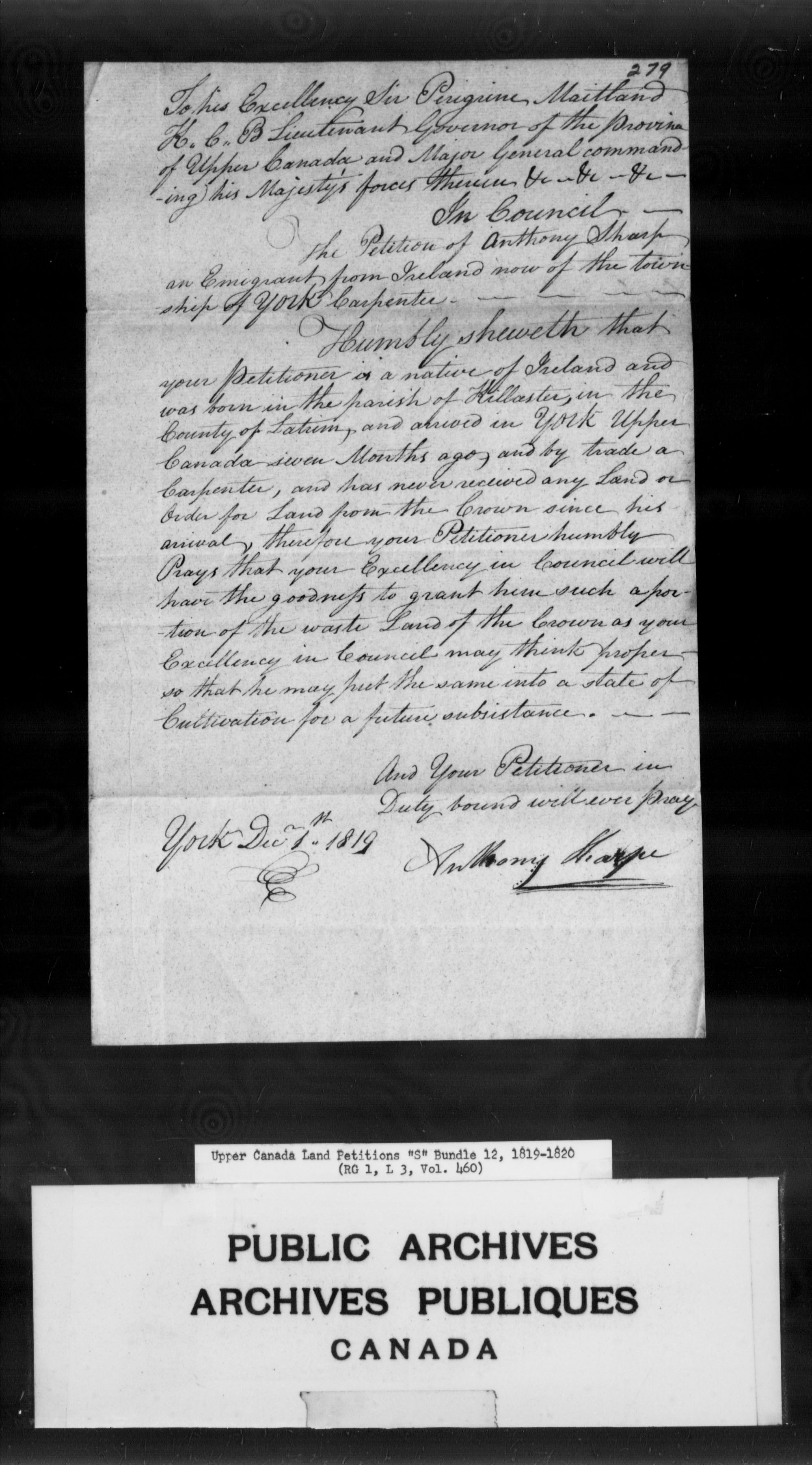 Title: Upper Canada Land Petitions (1763-1865) - Mikan Number: 205131 - Microform: c-2813