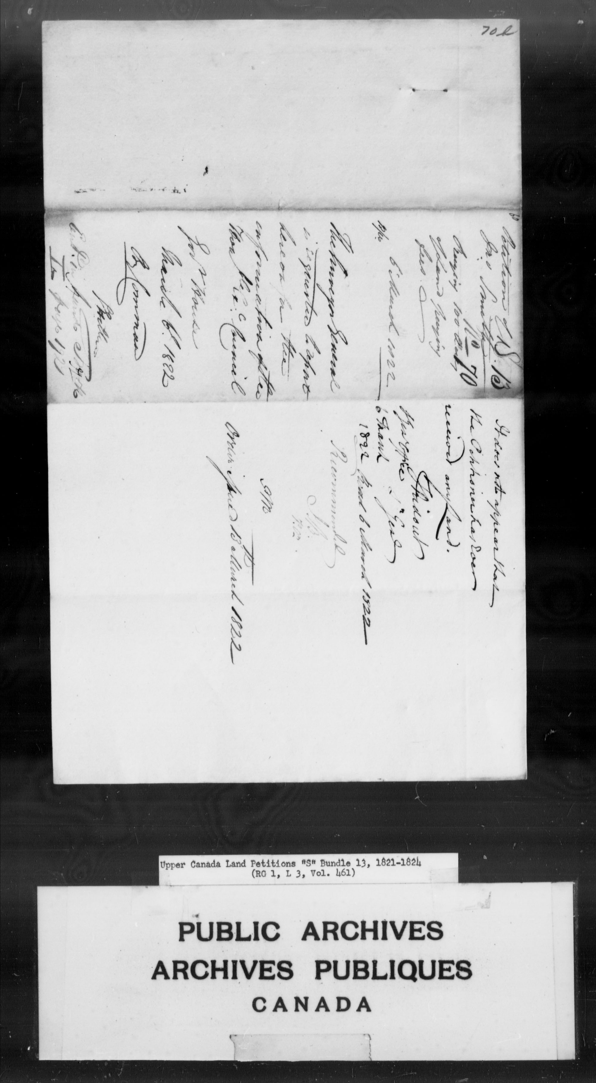 Titre : Demandes de terres du Haut-Canada (1763-1865) - N d'enregistrement Mikan : 205131 - Microforme : c-2813