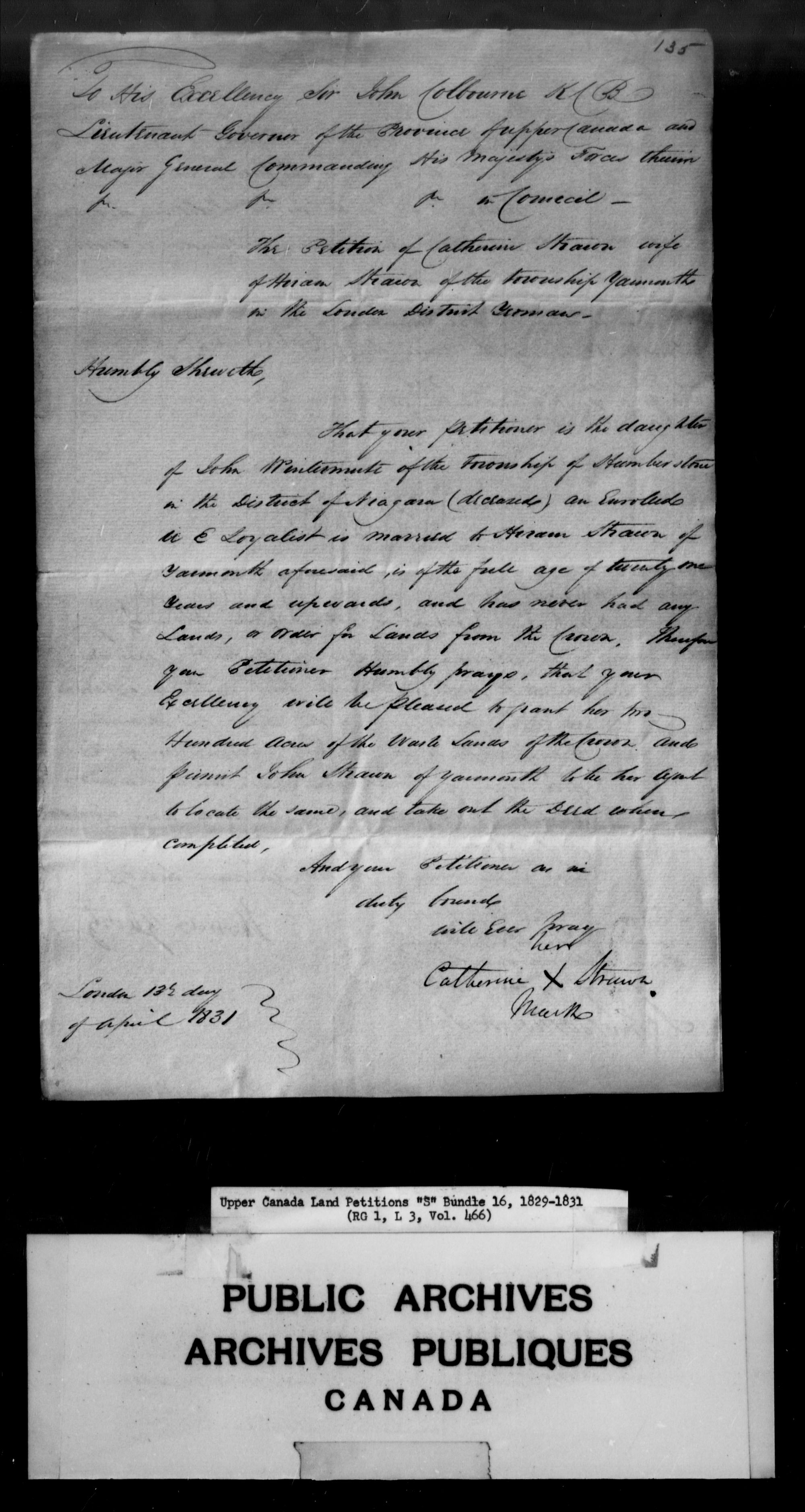 Title: Upper Canada Land Petitions (1763-1865) - Mikan Number: 205131 - Microform: c-2816