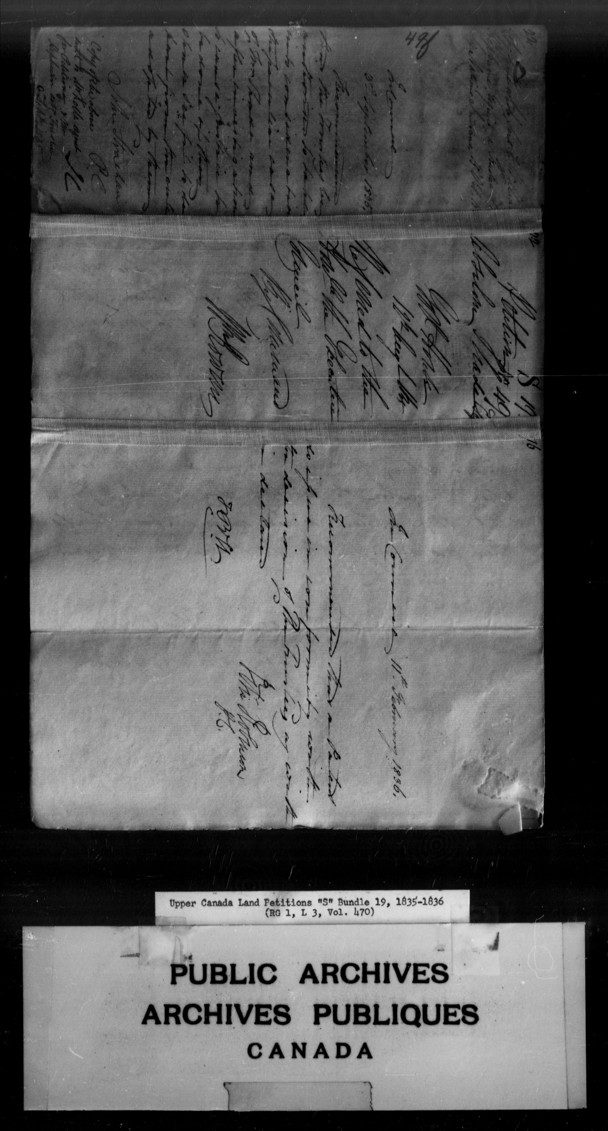 Titre : Demandes de terres du Haut-Canada (1763-1865) - N d'enregistrement Mikan : 205131 - Microforme : c-2818