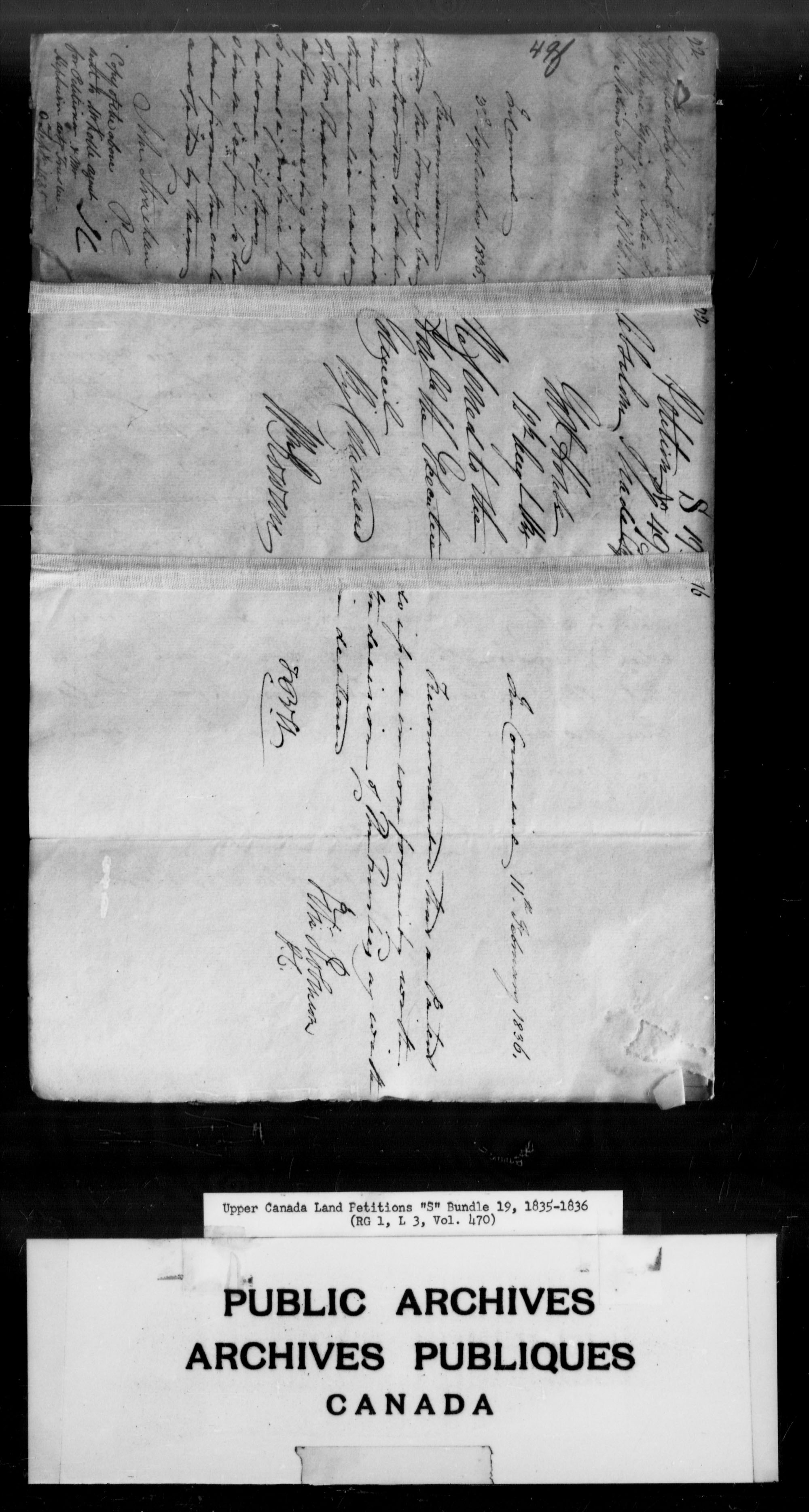 Titre : Demandes de terres du Haut-Canada (1763-1865) - N d'enregistrement Mikan : 205131 - Microforme : c-2818