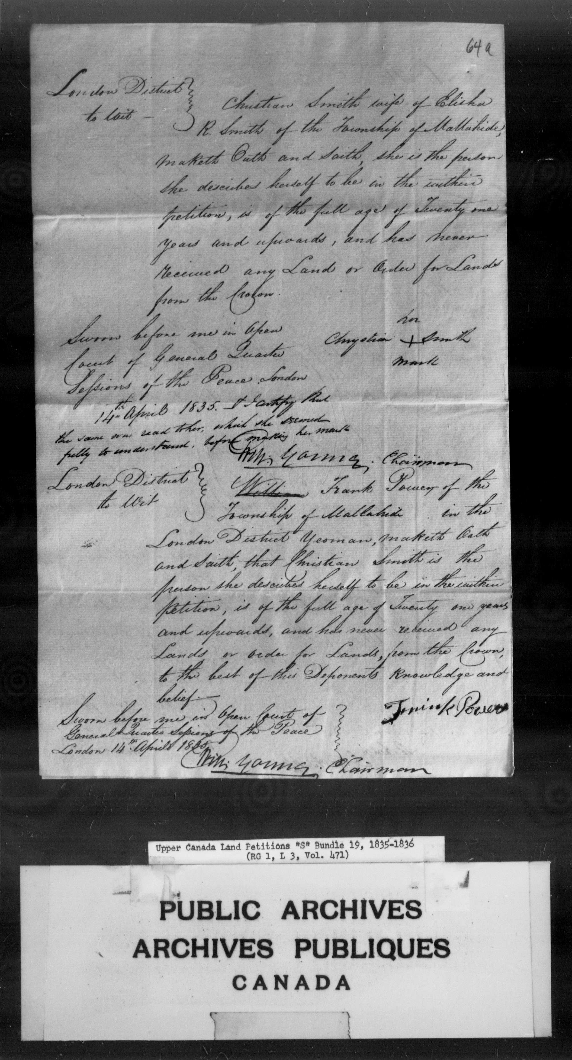 Title: Upper Canada Land Petitions (1763-1865) - Mikan Number: 205131 - Microform: c-2819
