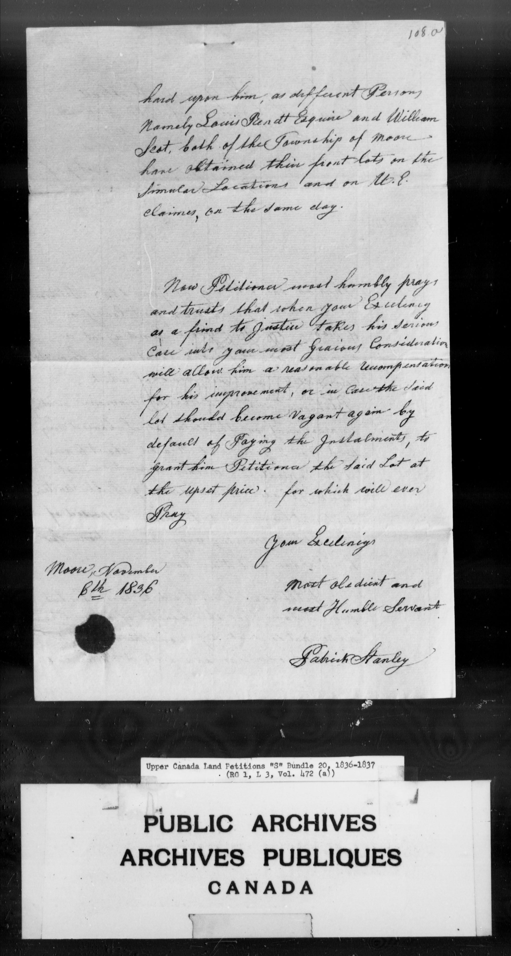 Title: Upper Canada Land Petitions (1763-1865) - Mikan Number: 205131 - Microform: c-2819