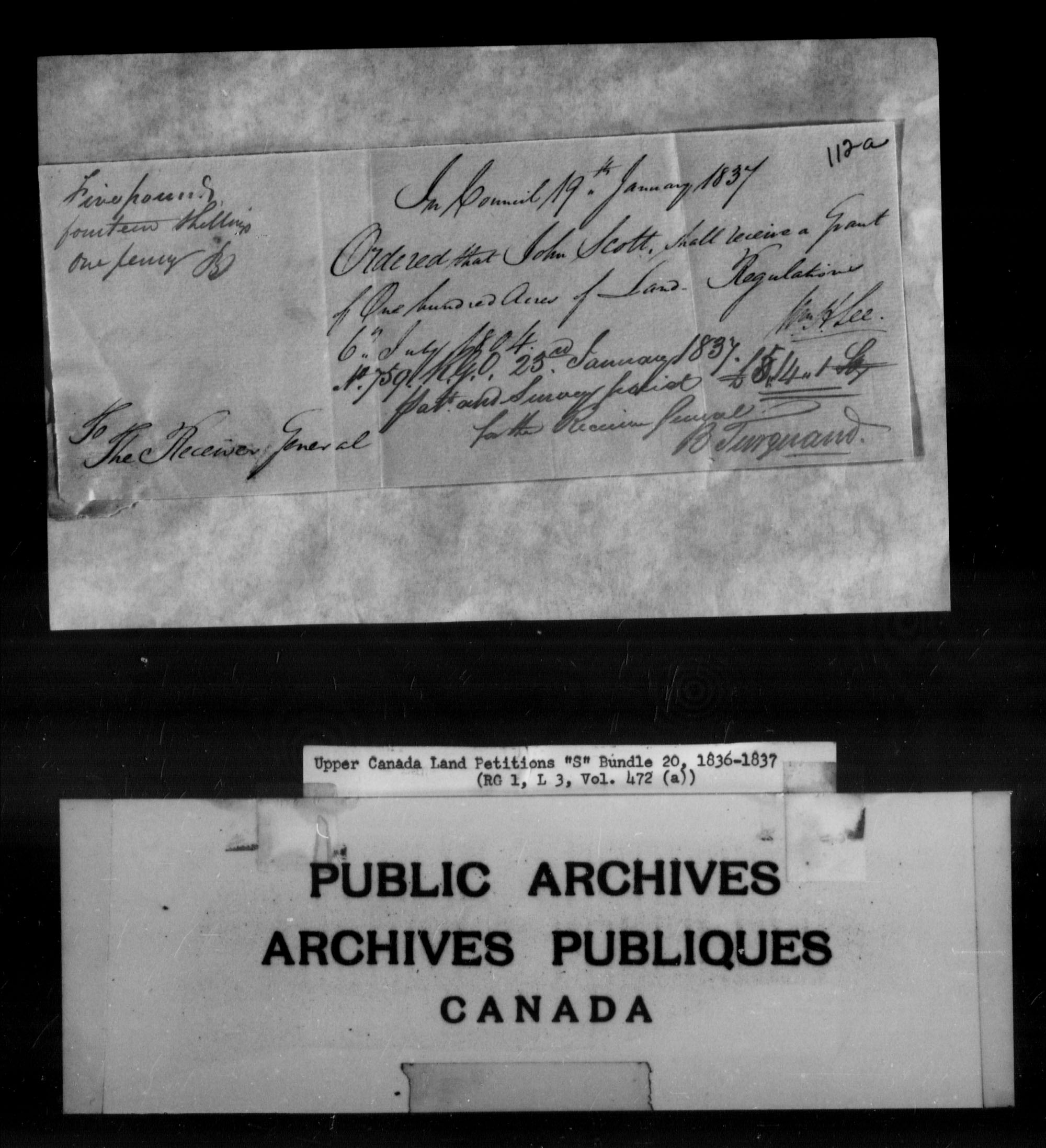 Title: Upper Canada Land Petitions (1763-1865) - Mikan Number: 205131 - Microform: c-2820