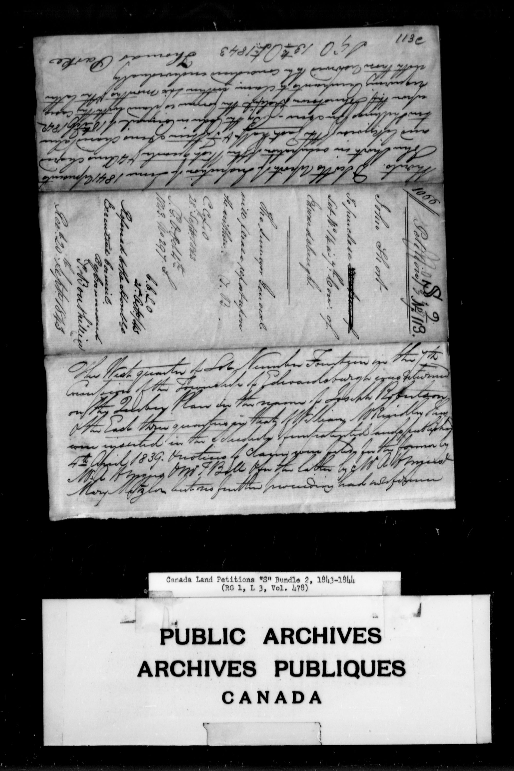 Titre : Demandes de terres du Haut-Canada (1763-1865) - N d'enregistrement Mikan : 205131 - Microforme : c-2822