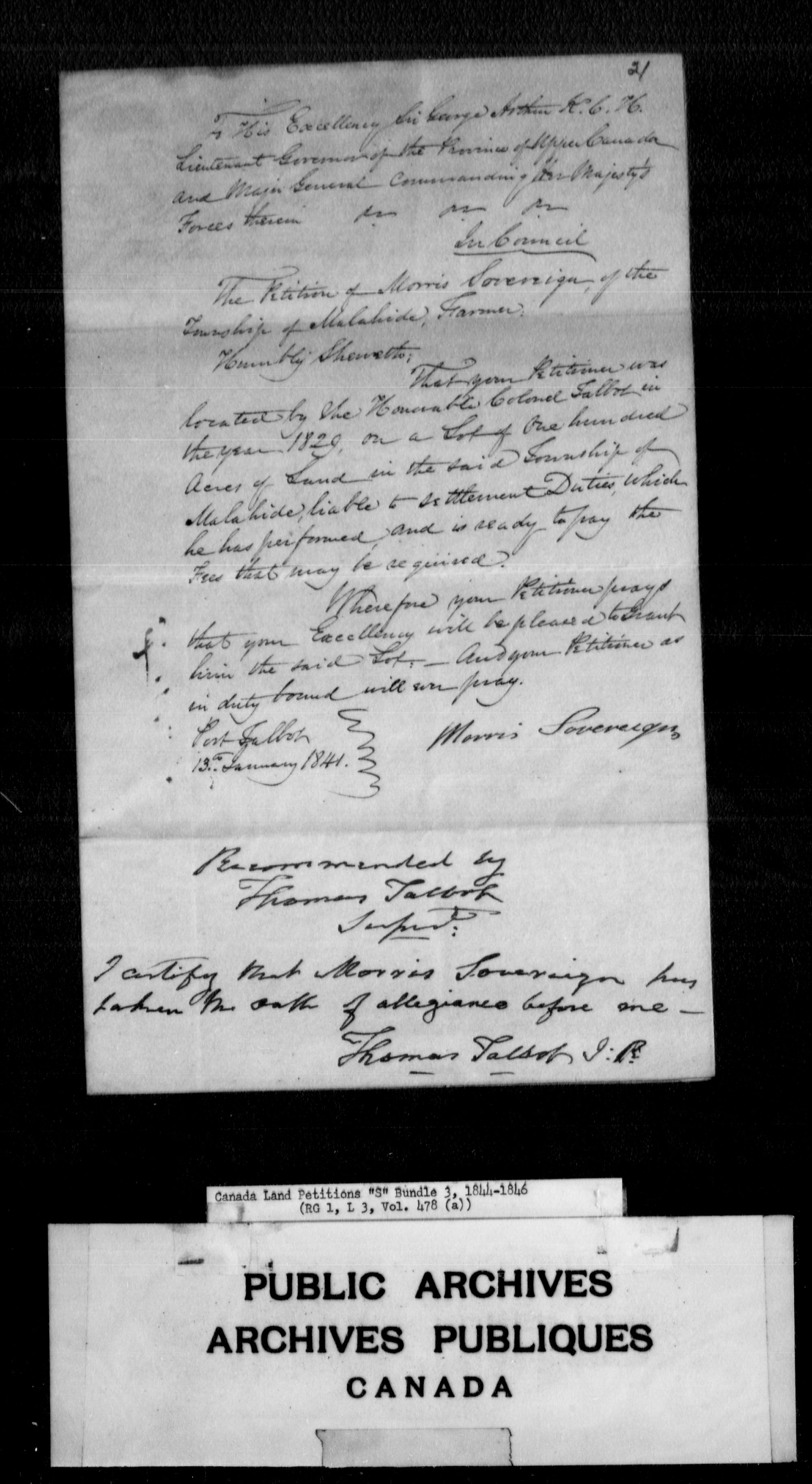 Title: Upper Canada Land Petitions (1763-1865) - Mikan Number: 205131 - Microform: c-2823