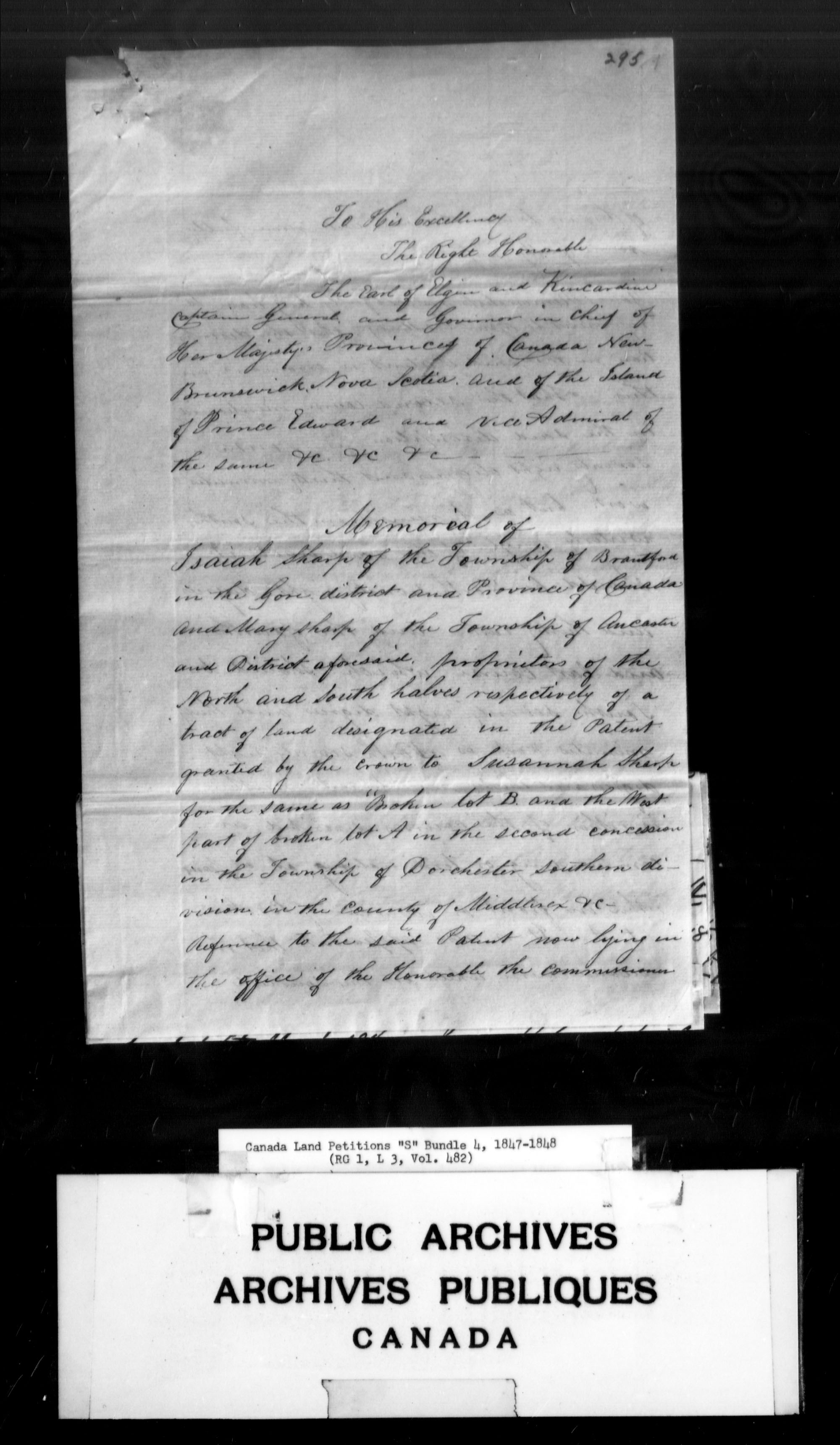 Title: Upper Canada Land Petitions (1763-1865) - Mikan Number: 205131 - Microform: c-2825
