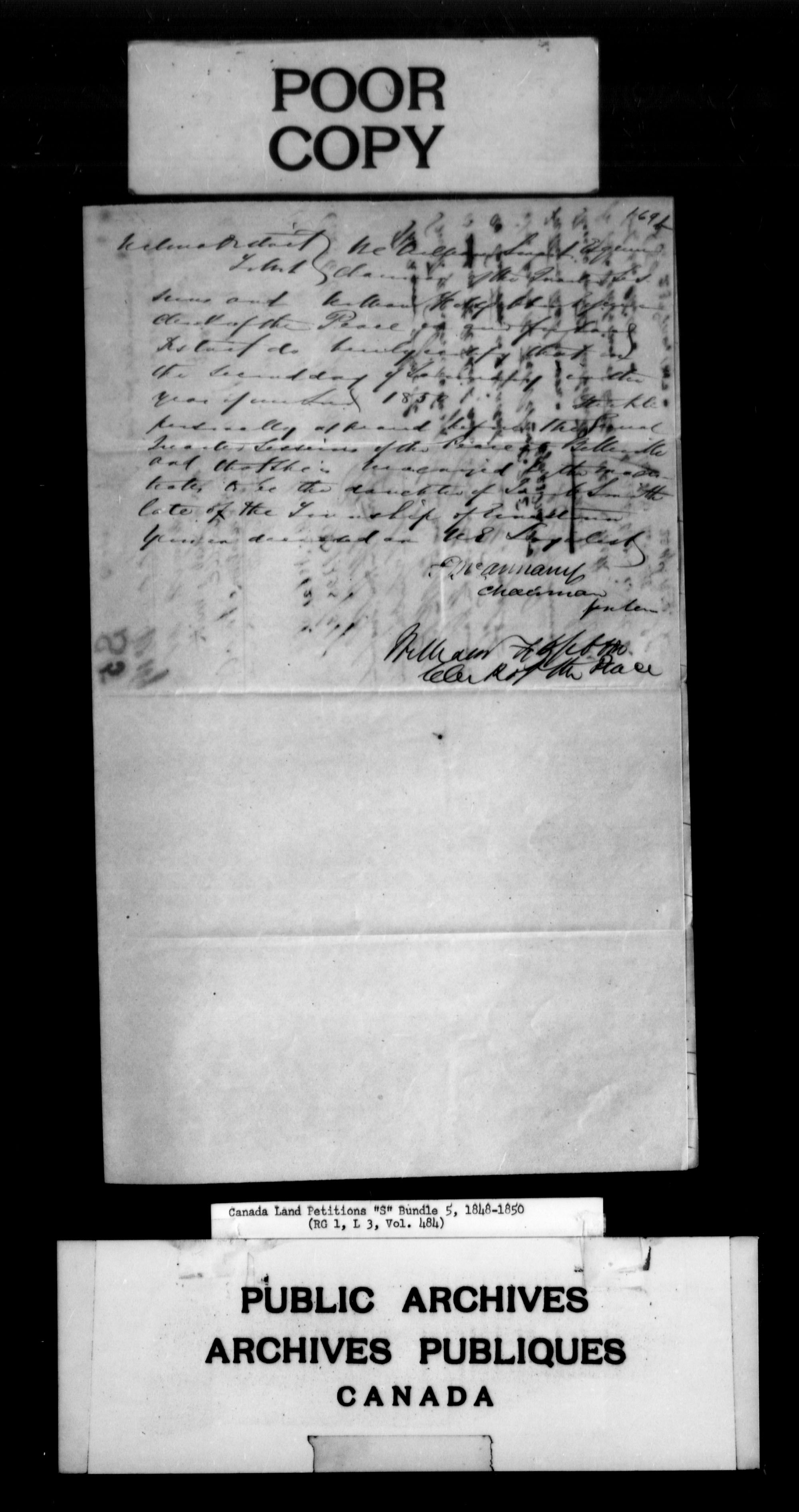 Title: Upper Canada Land Petitions (1763-1865) - Mikan Number: 205131 - Microform: c-2826