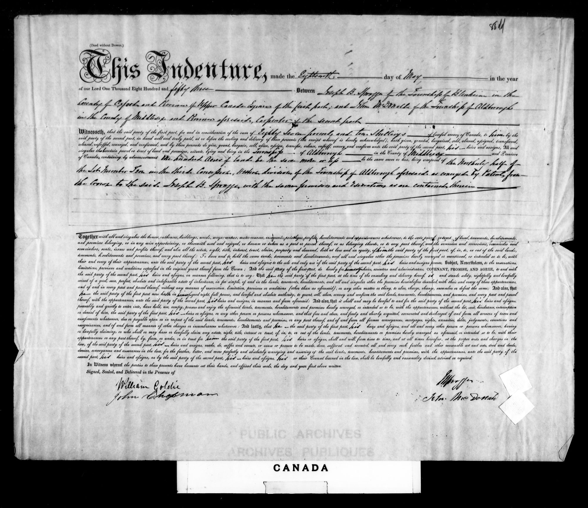 Title: Upper Canada Land Petitions (1763-1865) - Mikan Number: 205131 - Microform: c-2829