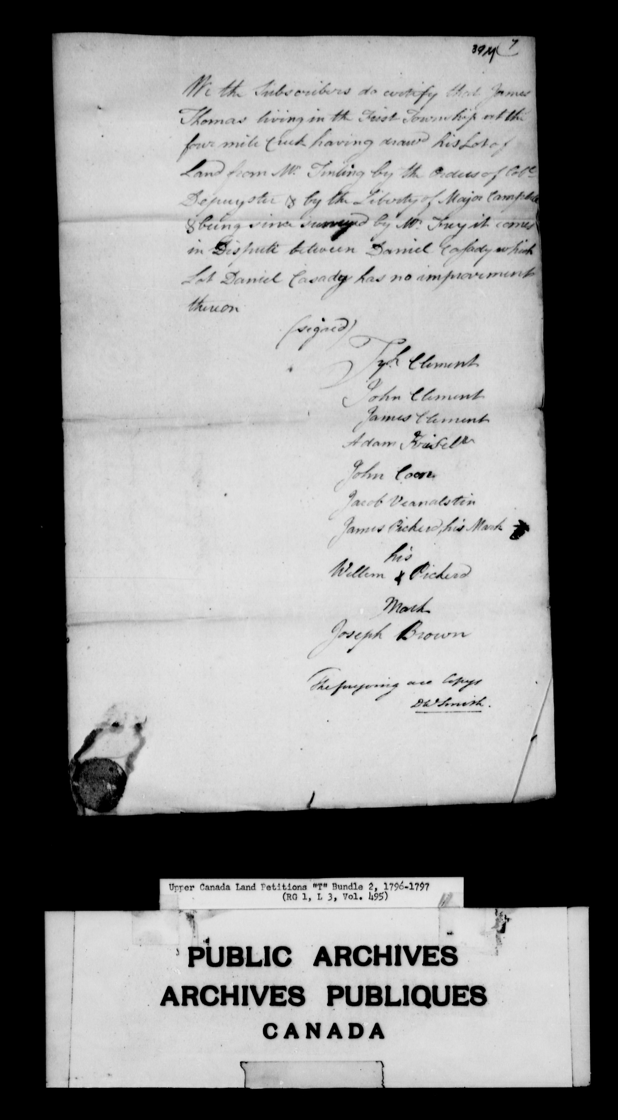 Title: Upper Canada Land Petitions (1763-1865) - Mikan Number: 205131 - Microform: c-2832