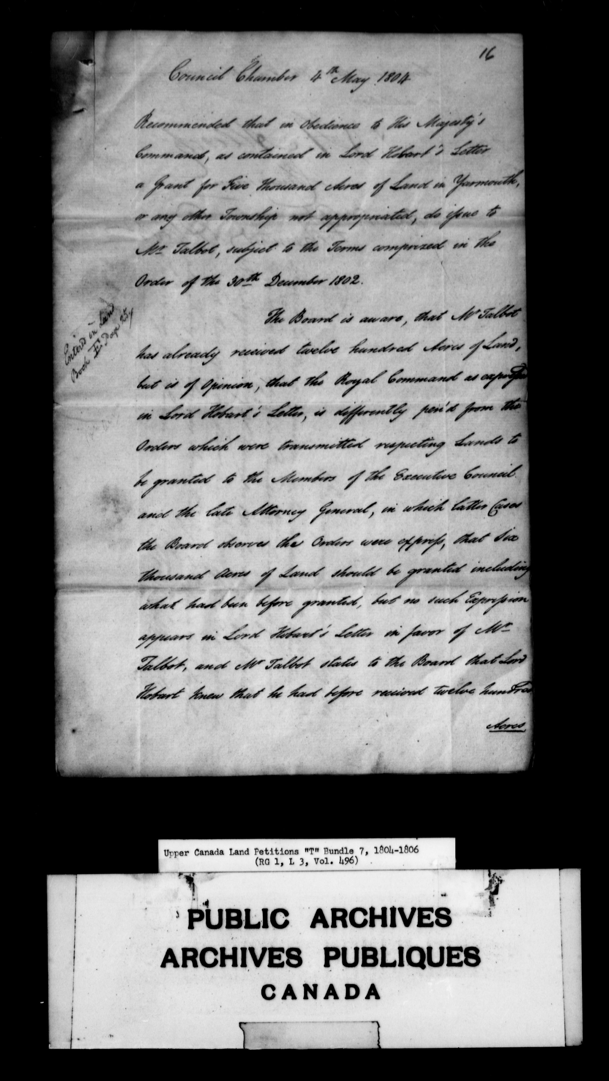 Title: Upper Canada Land Petitions (1763-1865) - Mikan Number: 205131 - Microform: c-2833