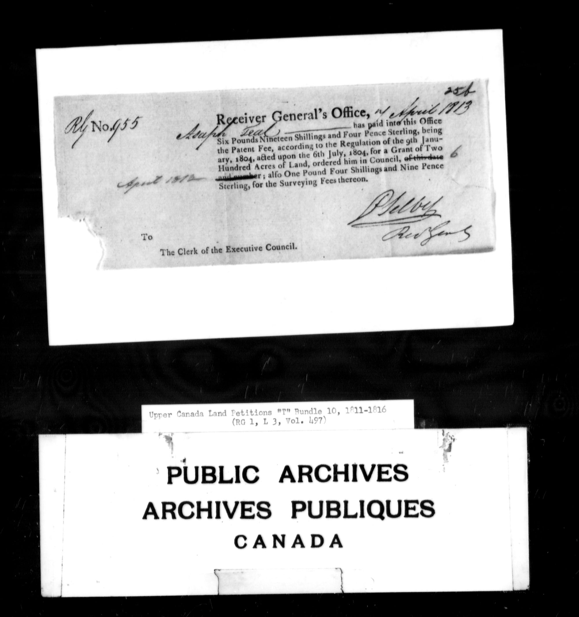 Title: Upper Canada Land Petitions (1763-1865) - Mikan Number: 205131 - Microform: c-2834