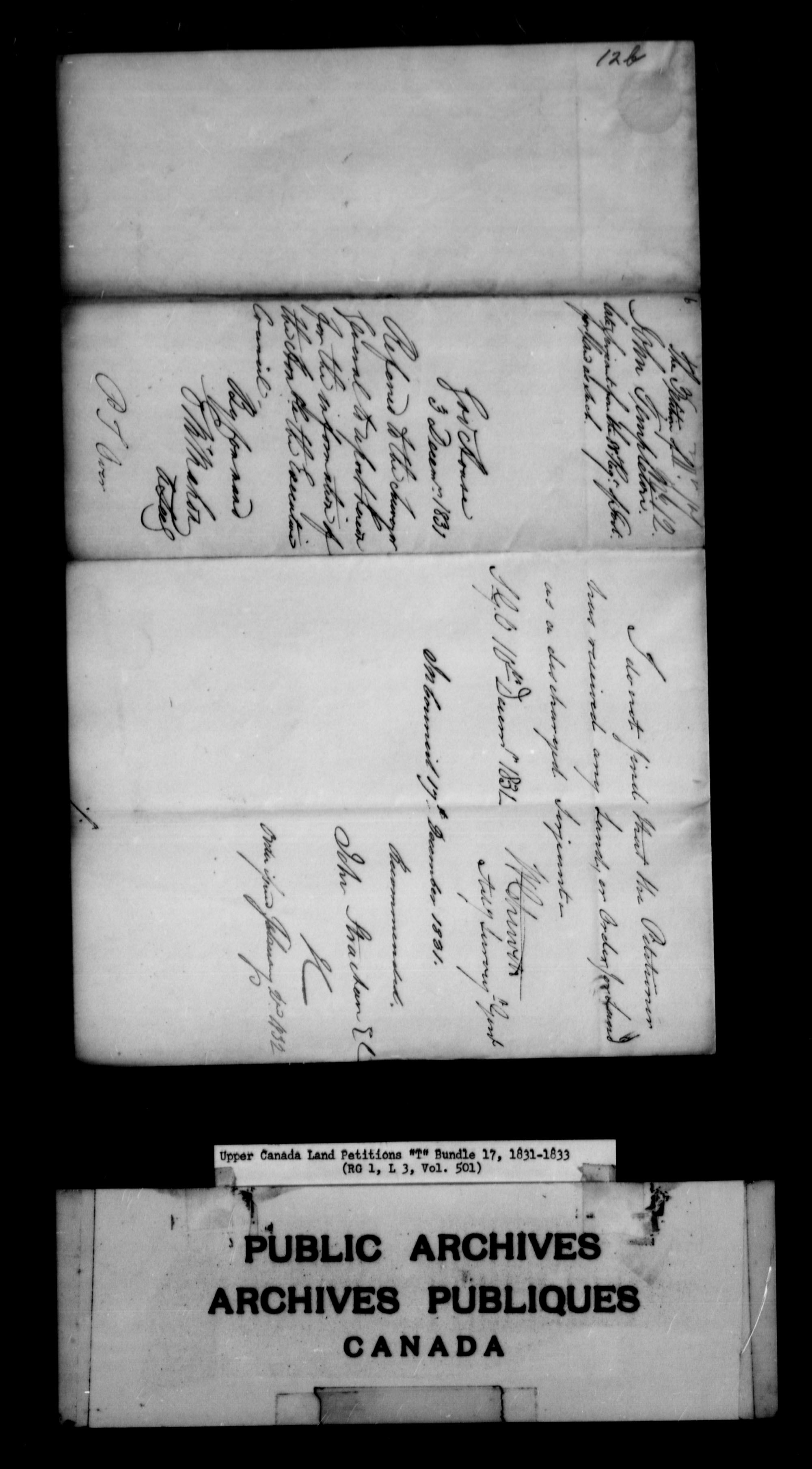 Title: Upper Canada Land Petitions (1763-1865) - Mikan Number: 205131 - Microform: c-2836