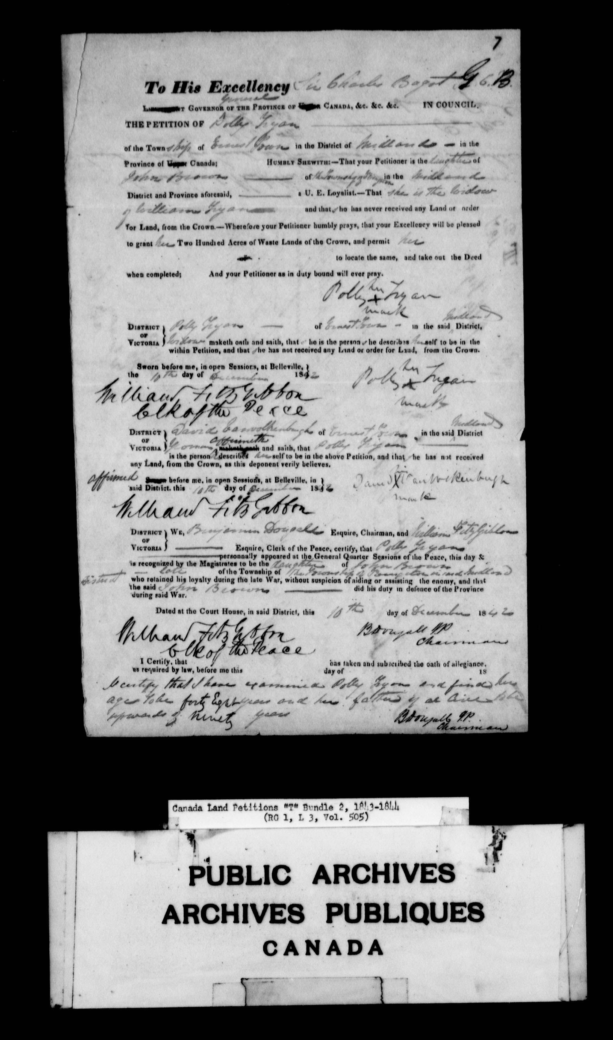 Title: Upper Canada Land Petitions (1763-1865) - Mikan Number: 205131 - Microform: c-2838
