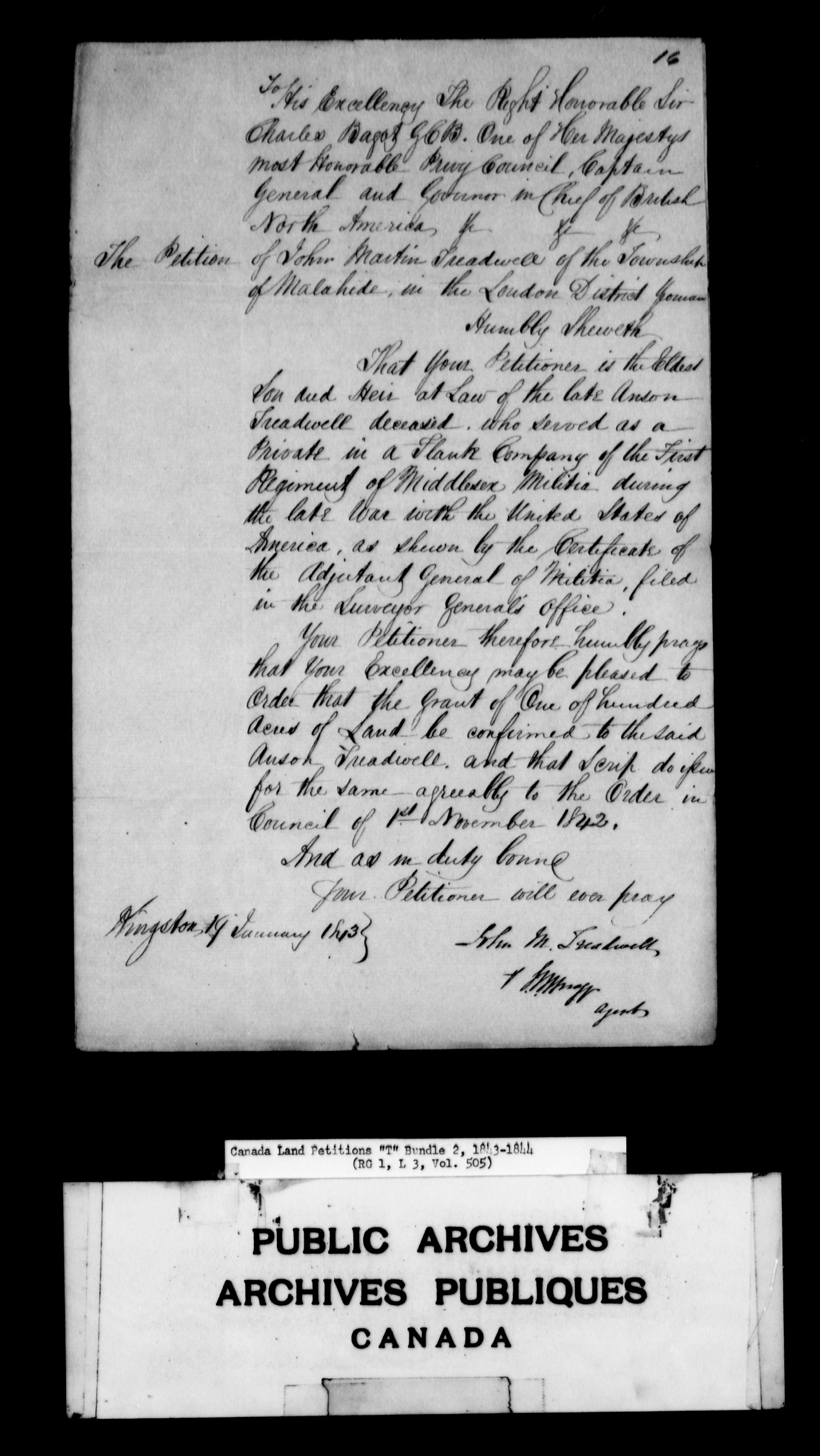 Title: Upper Canada Land Petitions (1763-1865) - Mikan Number: 205131 - Microform: c-2838