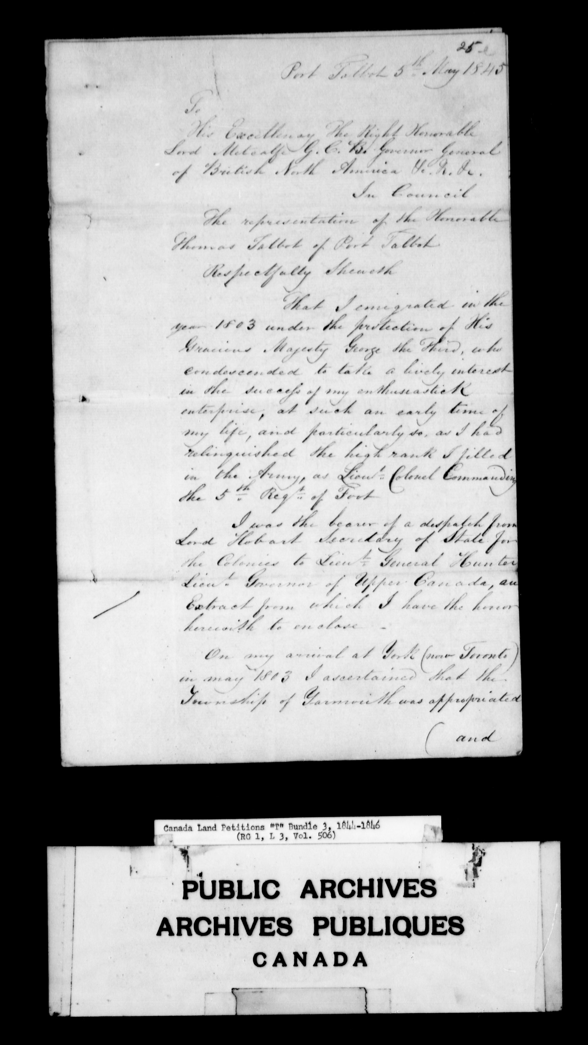 Title: Upper Canada Land Petitions (1763-1865) - Mikan Number: 205131 - Microform: c-2838