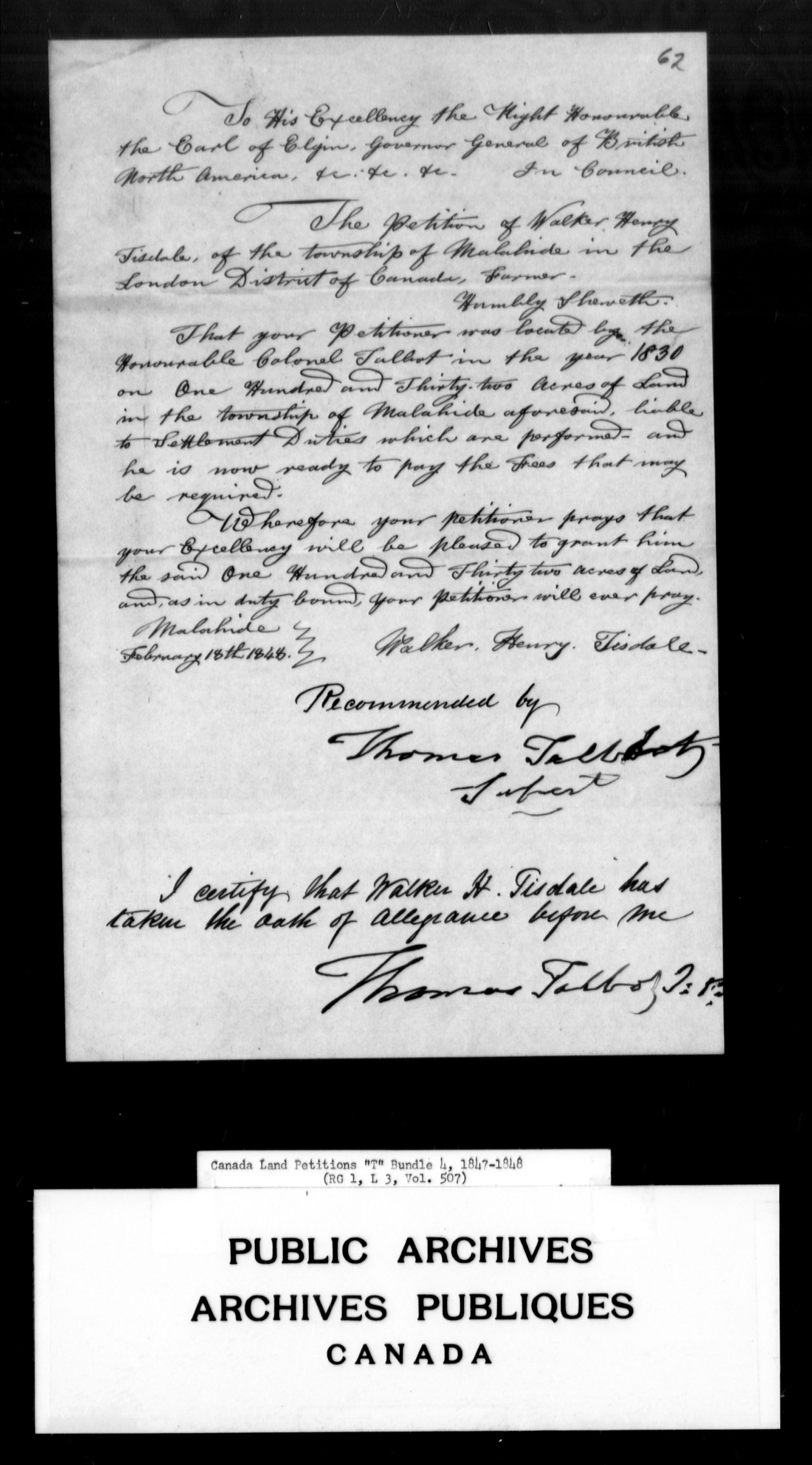 Title: Upper Canada Land Petitions (1763-1865) - Mikan Number: 205131 - Microform: c-2839
