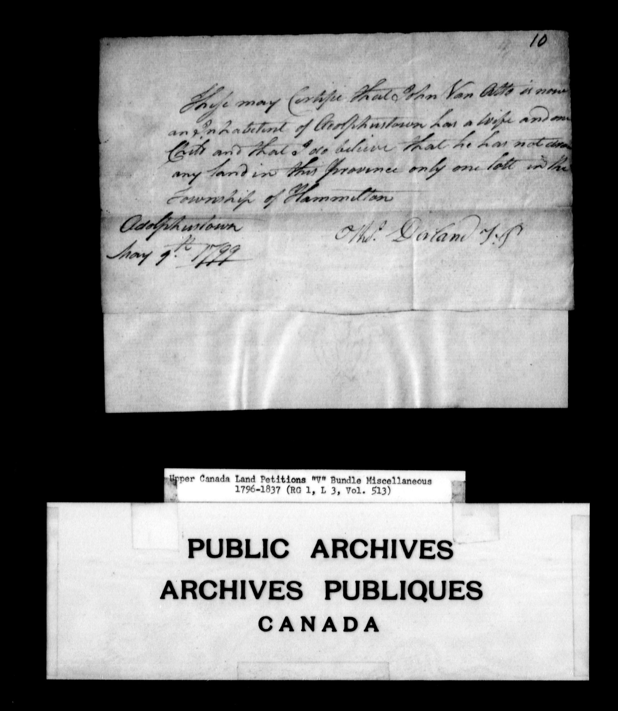 Title: Upper Canada Land Petitions (1763-1865) - Mikan Number: 205131 - Microform: c-2842