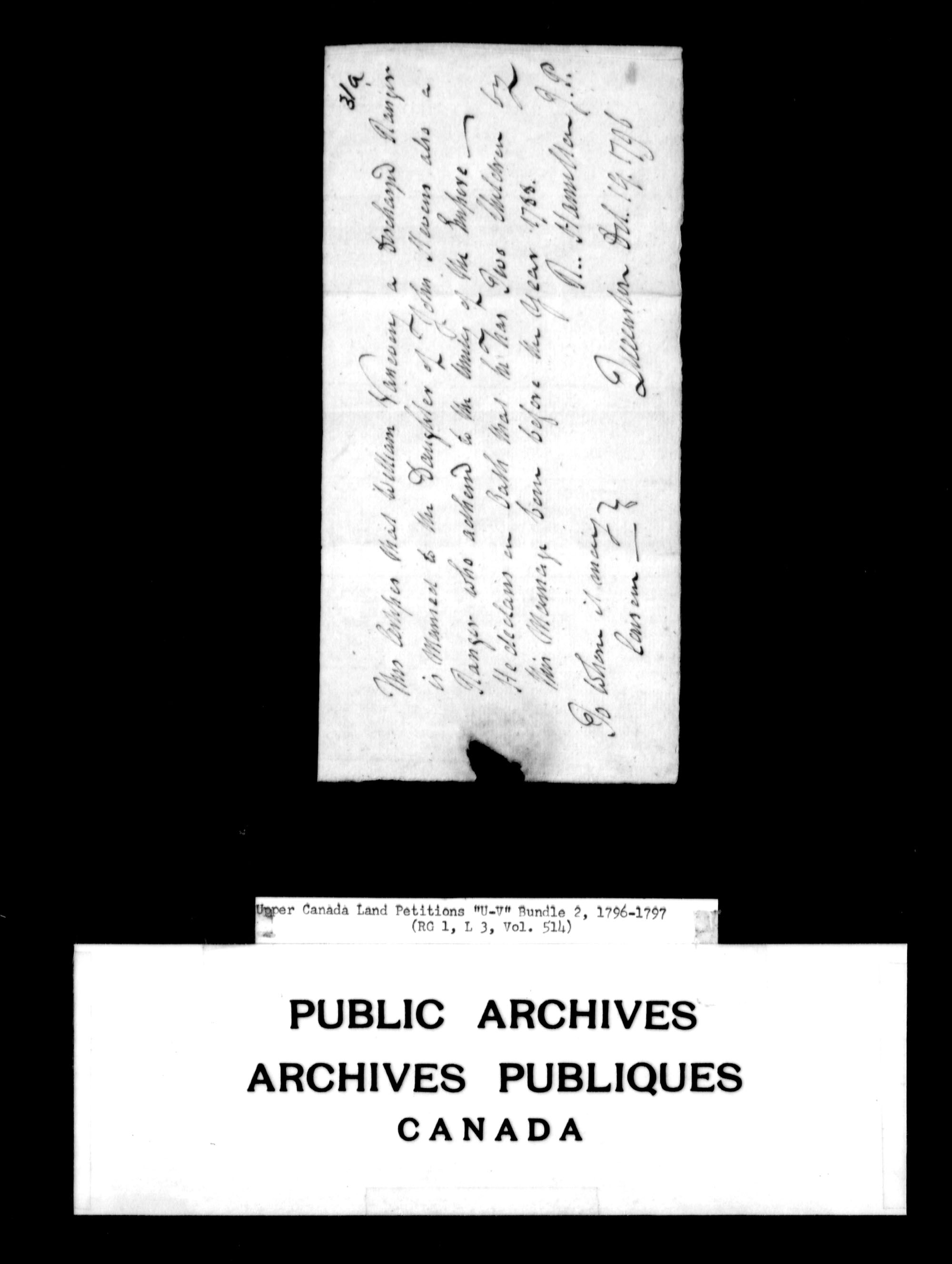 Title: Upper Canada Land Petitions (1763-1865) - Mikan Number: 205131 - Microform: c-2842