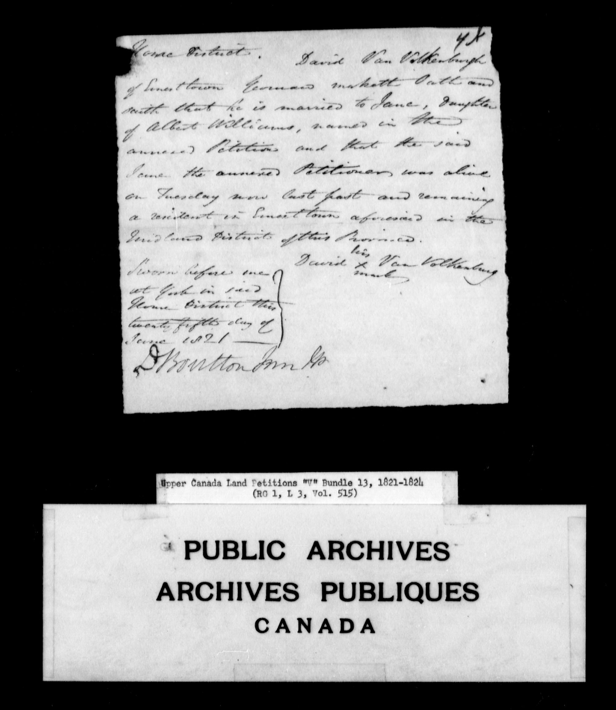 Titre : Demandes de terres du Haut-Canada (1763-1865) - N d'enregistrement Mikan : 205131 - Microforme : c-2947