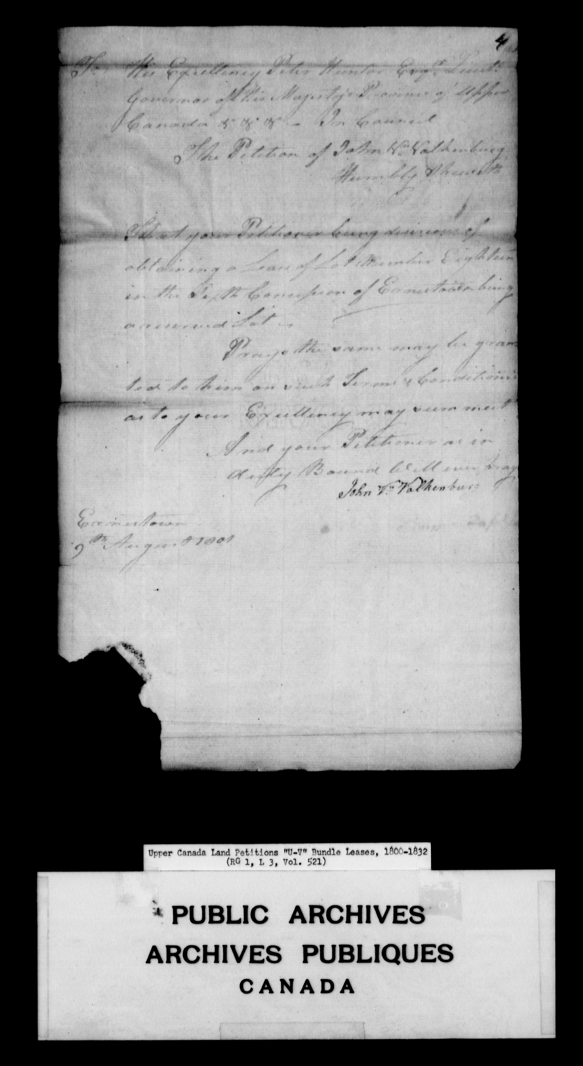 Title: Upper Canada Land Petitions (1763-1865) - Mikan Number: 205131 - Microform: c-2950