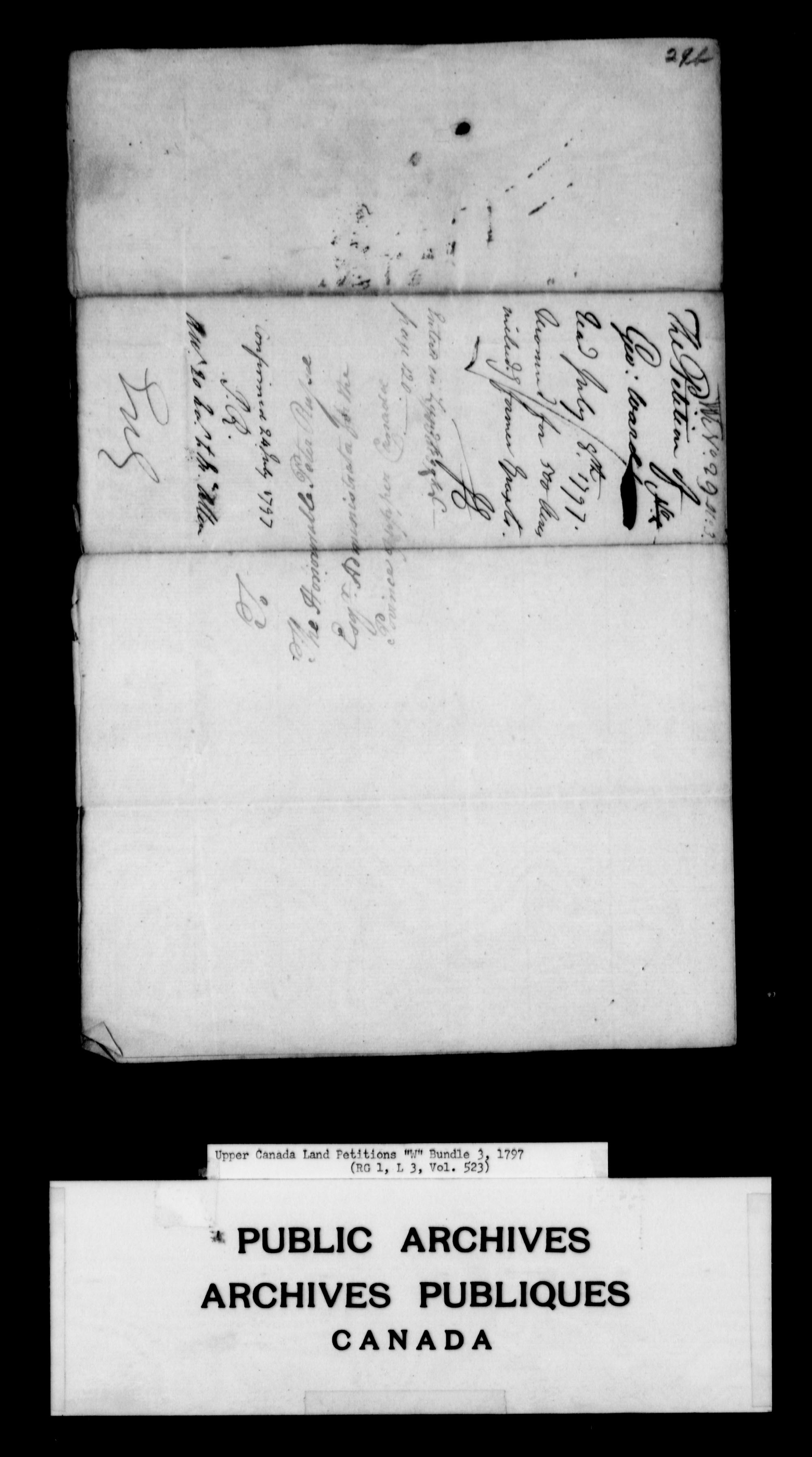 Titre : Demandes de terres du Haut-Canada (1763-1865) - N d'enregistrement Mikan : 205131 - Microforme : c-2950