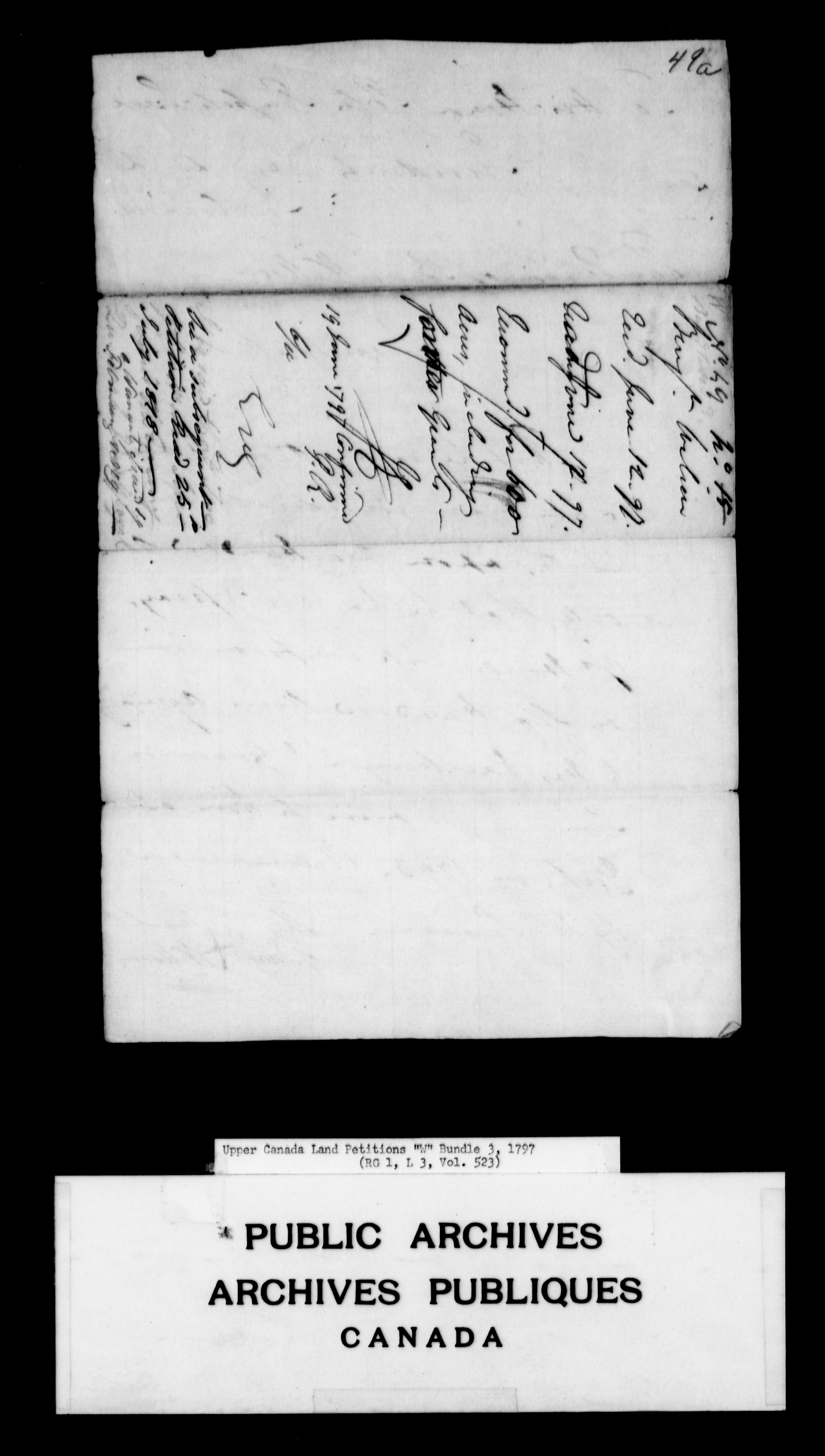 Titre : Demandes de terres du Haut-Canada (1763-1865) - N d'enregistrement Mikan : 205131 - Microforme : c-2950