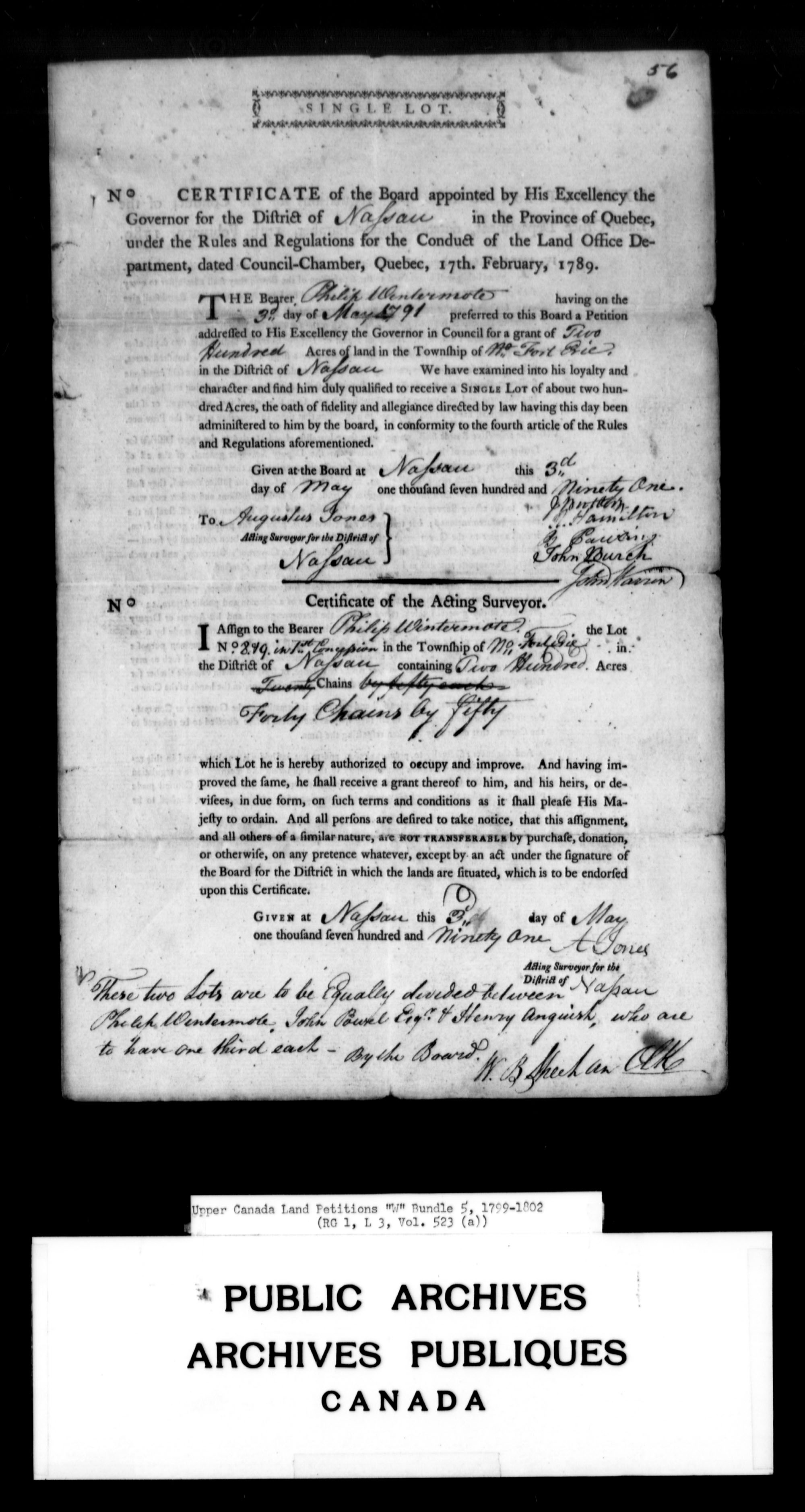 Title: Upper Canada Land Petitions (1763-1865) - Mikan Number: 205131 - Microform: c-2951