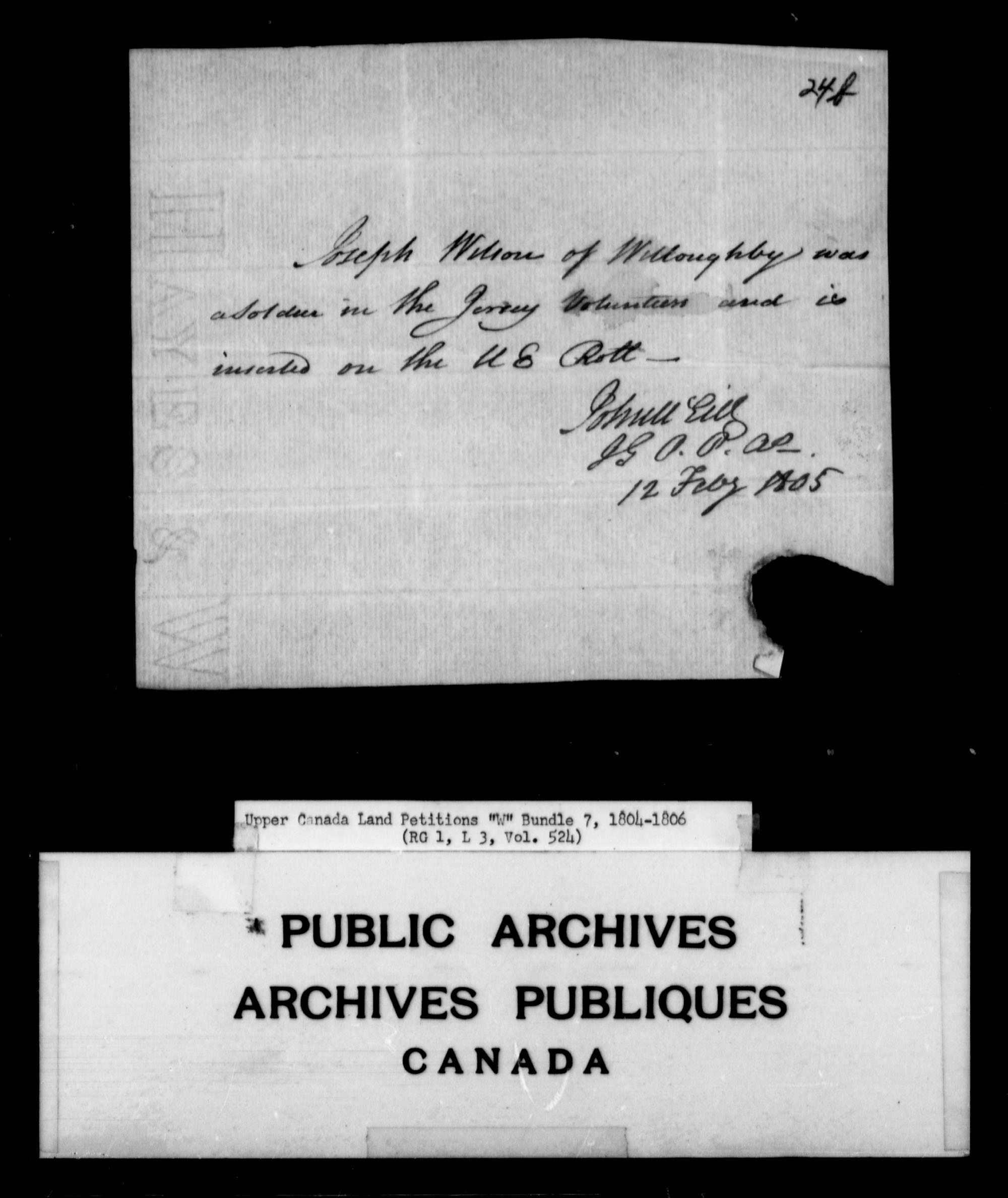 Titre : Demandes de terres du Haut-Canada (1763-1865) - N d'enregistrement Mikan : 205131 - Microforme : c-2951
