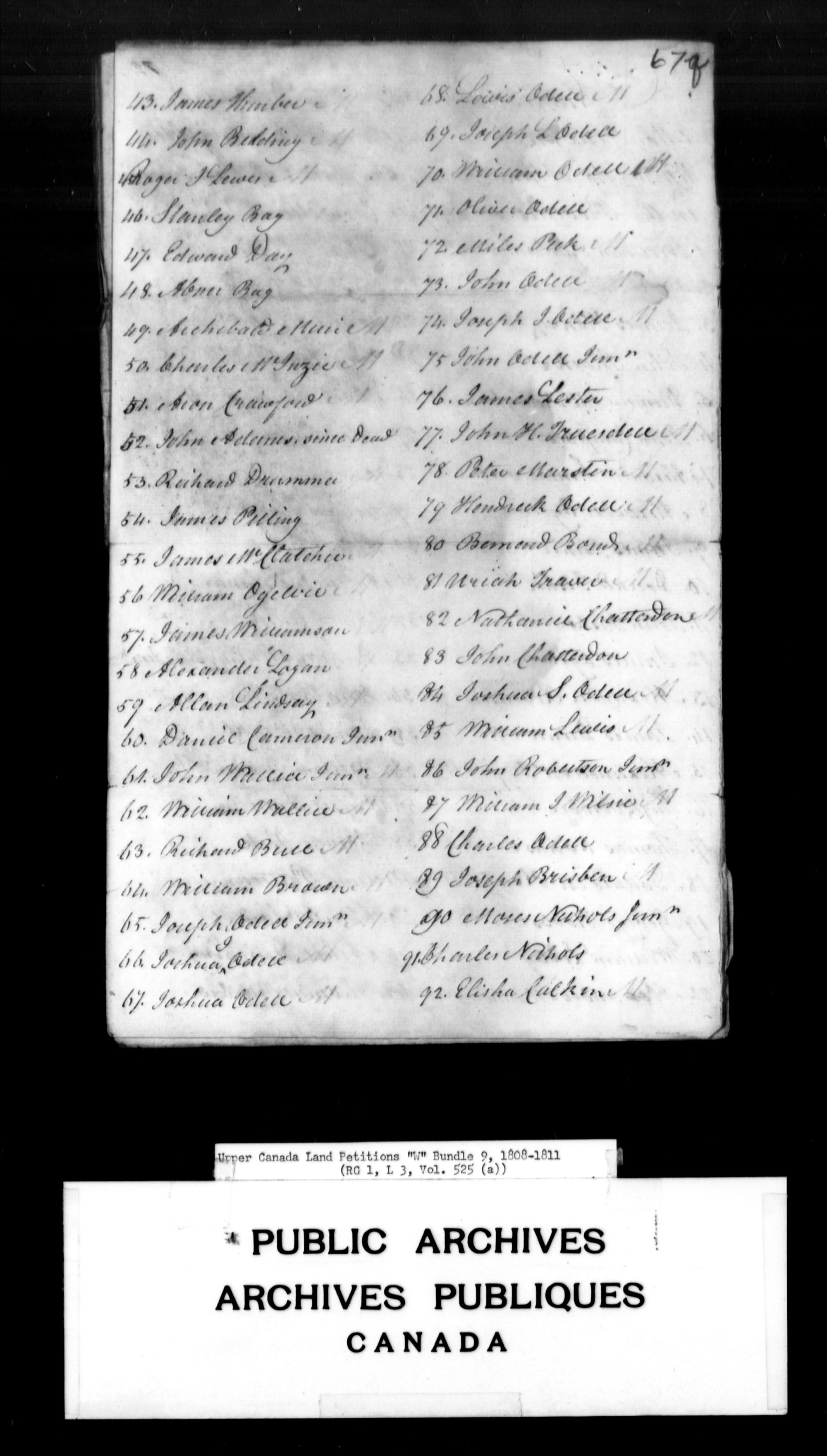 Title: Upper Canada Land Petitions (1763-1865) - Mikan Number: 205131 - Microform: c-2952