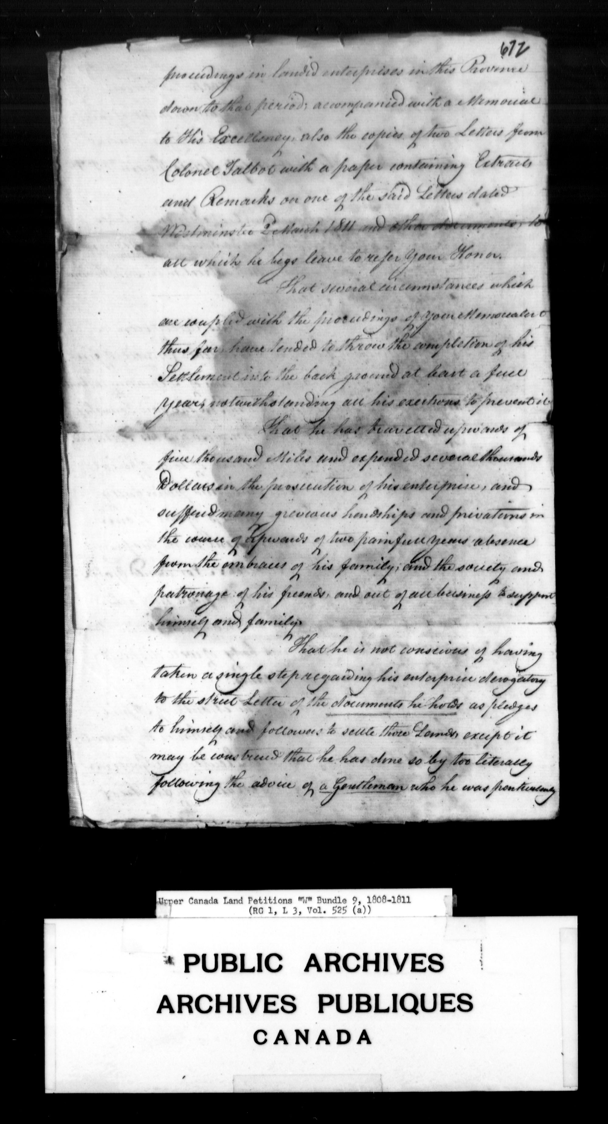 Title: Upper Canada Land Petitions (1763-1865) - Mikan Number: 205131 - Microform: c-2952