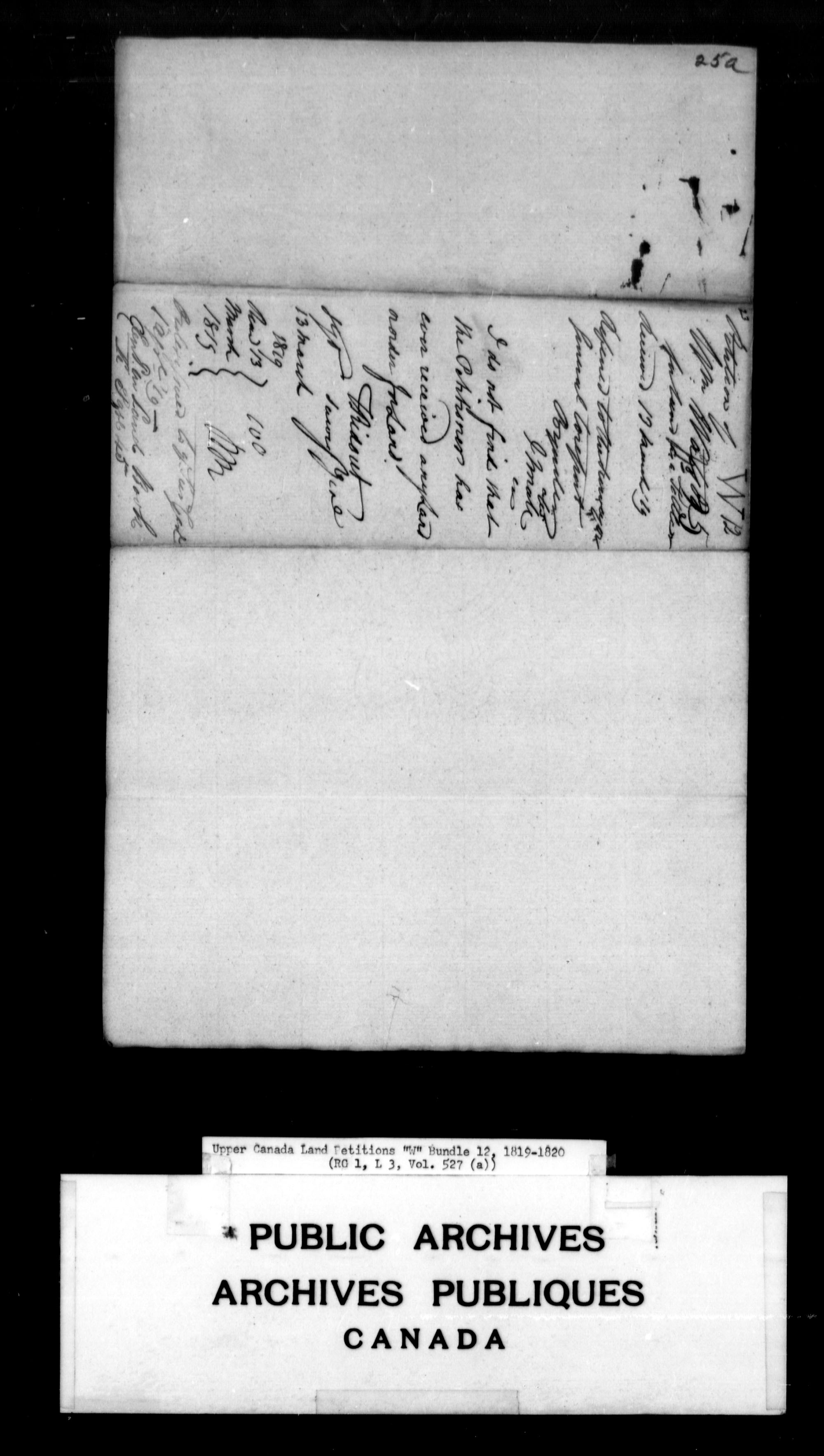 Title: Upper Canada Land Petitions (1763-1865) - Mikan Number: 205131 - Microform: c-2953