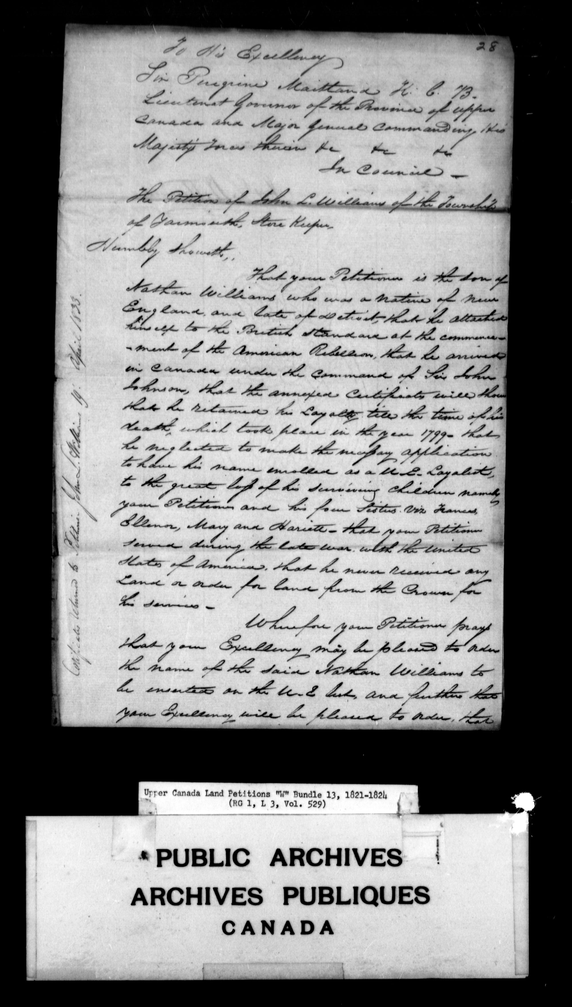 Title: Upper Canada Land Petitions (1763-1865) - Mikan Number: 205131 - Microform: c-2954