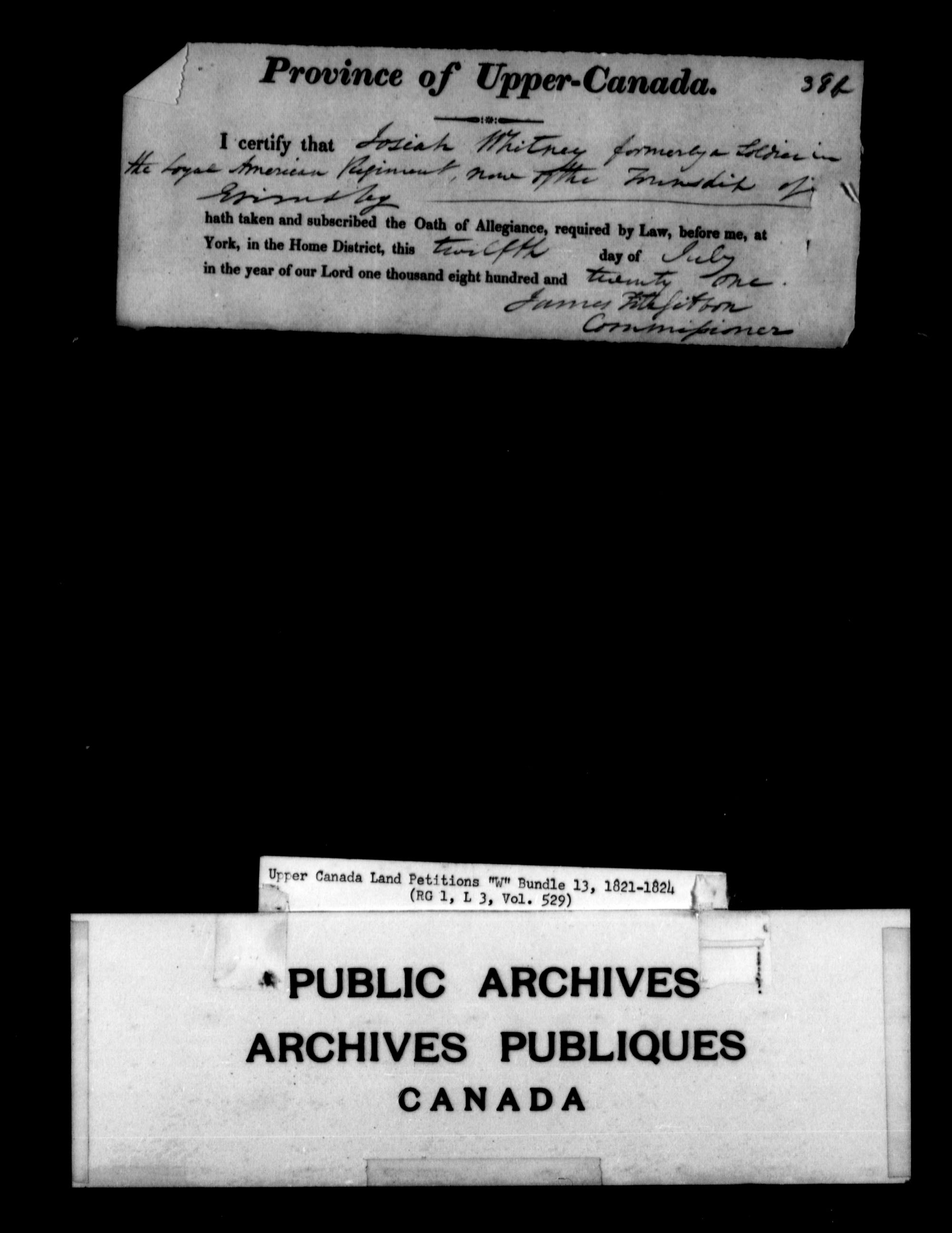 Title: Upper Canada Land Petitions (1763-1865) - Mikan Number: 205131 - Microform: c-2954