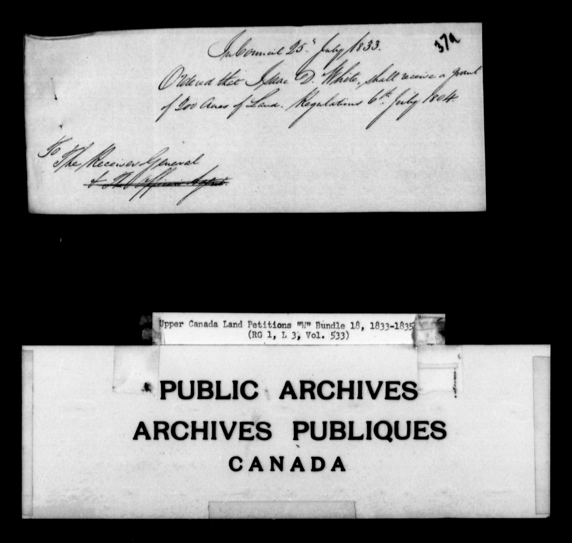 Title: Upper Canada Land Petitions (1763-1865) - Mikan Number: 205131 - Microform: c-2957