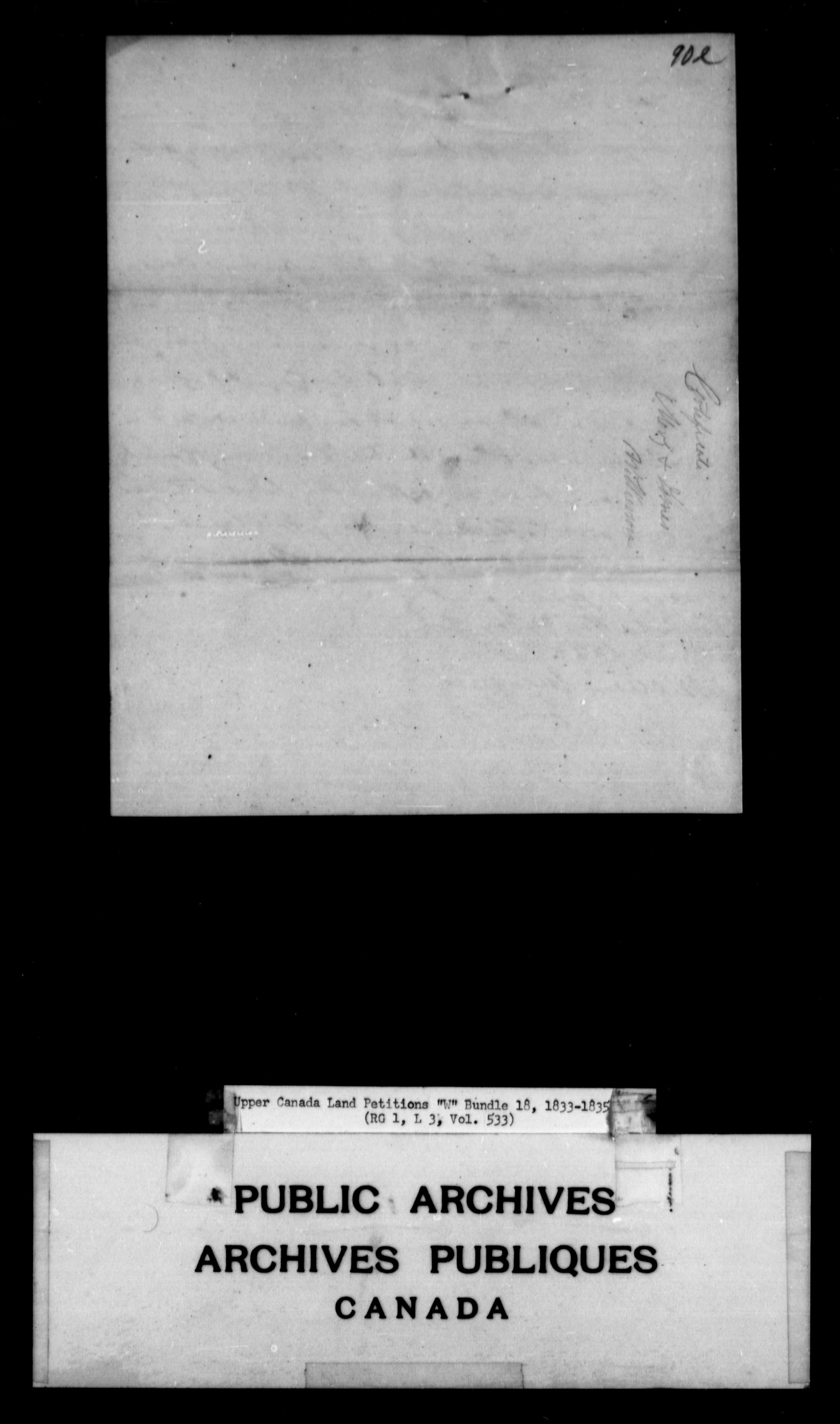 Titre : Demandes de terres du Haut-Canada (1763-1865) - N d'enregistrement Mikan : 205131 - Microforme : c-2957