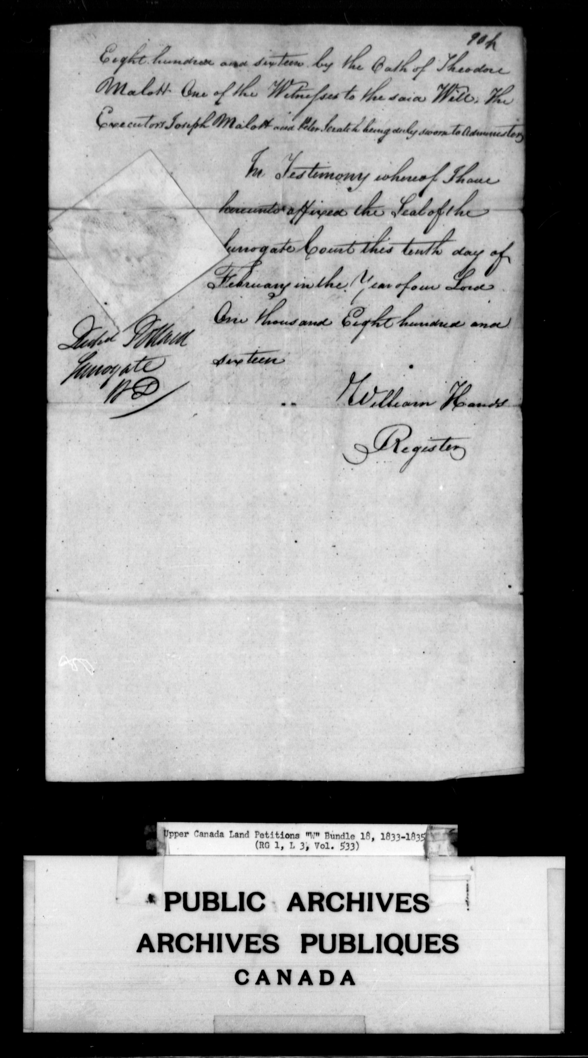 Title: Upper Canada Land Petitions (1763-1865) - Mikan Number: 205131 - Microform: c-2957