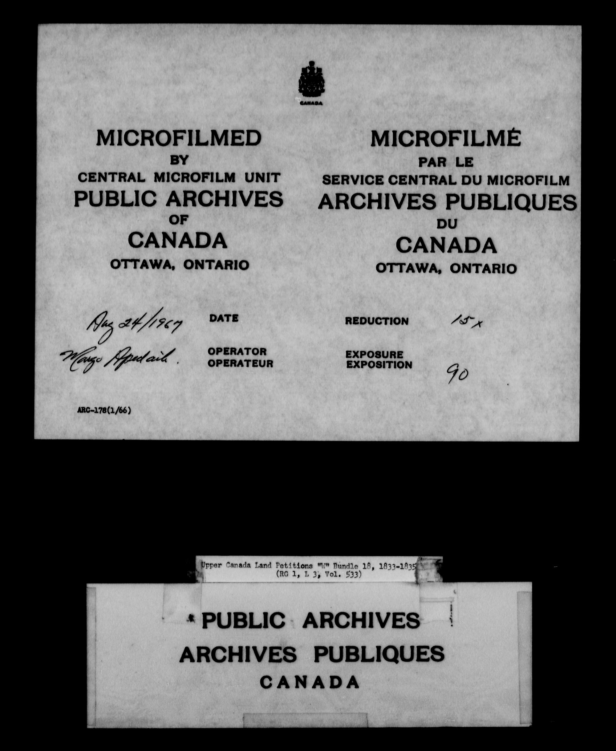 Titre : Demandes de terres du Haut-Canada (1763-1865) - N d'enregistrement Mikan : 205131 - Microforme : c-2958