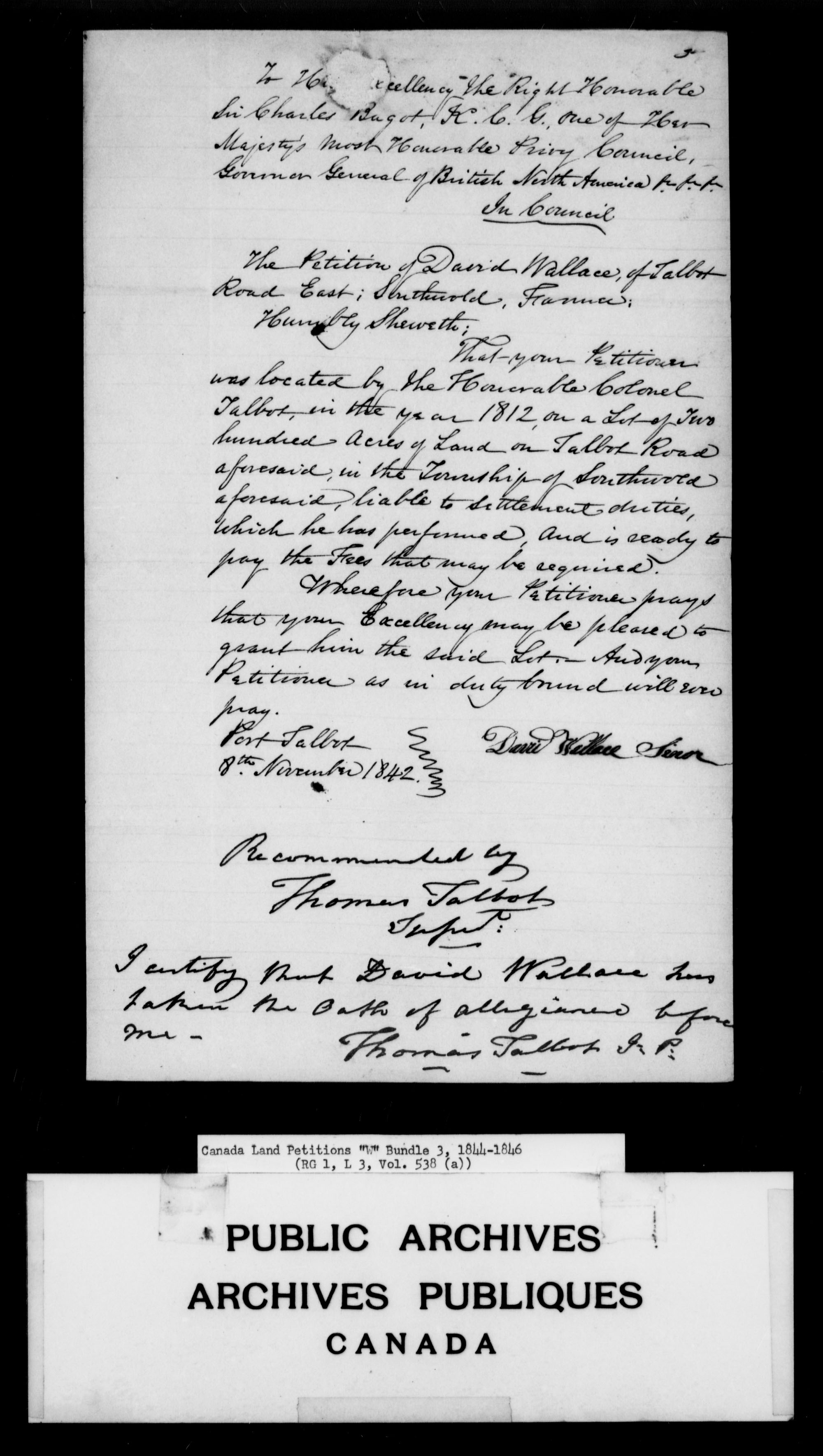 Title: Upper Canada Land Petitions (1763-1865) - Mikan Number: 205131 - Microform: c-2962