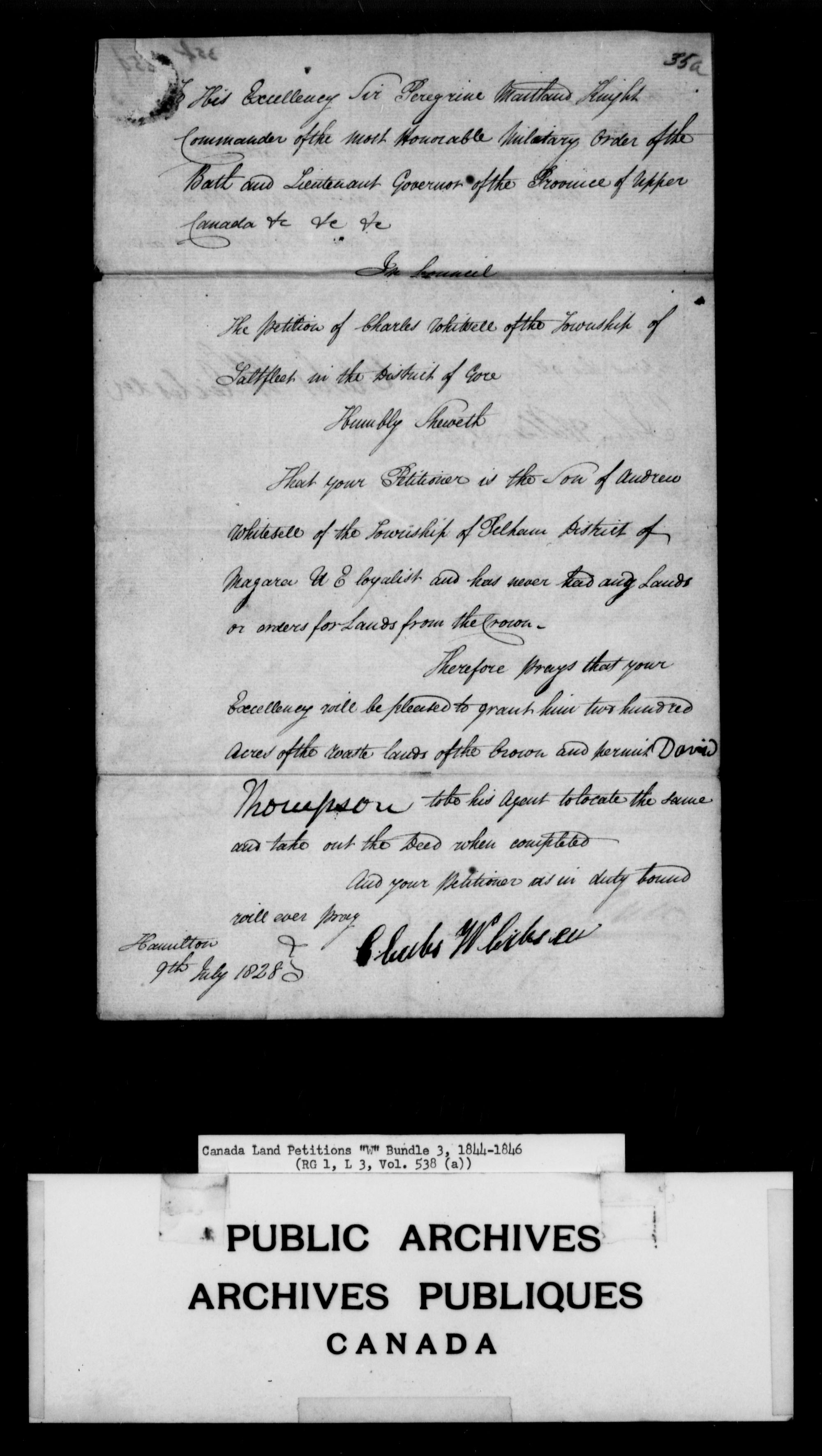 Title: Upper Canada Land Petitions (1763-1865) - Mikan Number: 205131 - Microform: c-2962