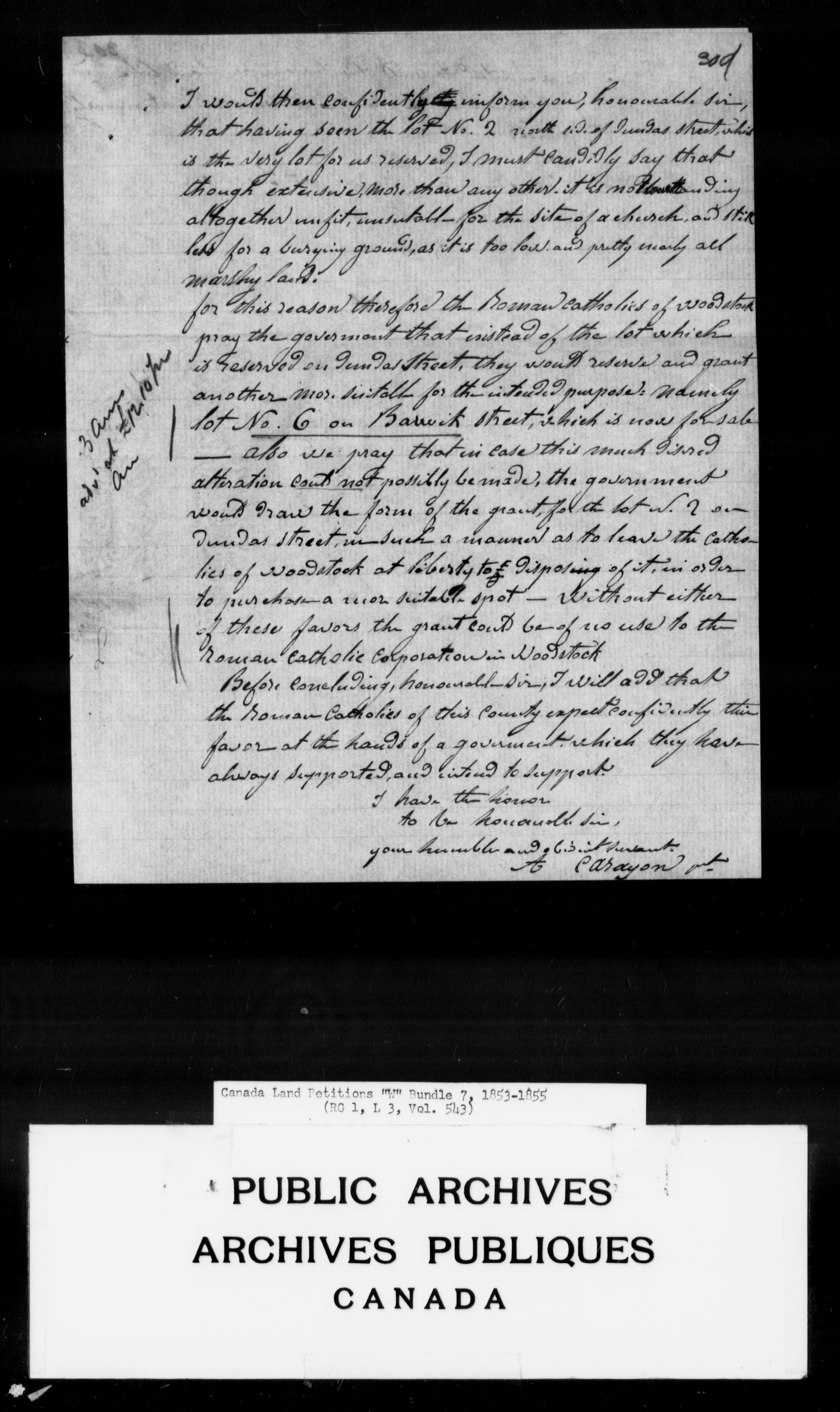 Titre : Demandes de terres du Haut-Canada (1763-1865) - N d'enregistrement Mikan : 205131 - Microforme : c-2965