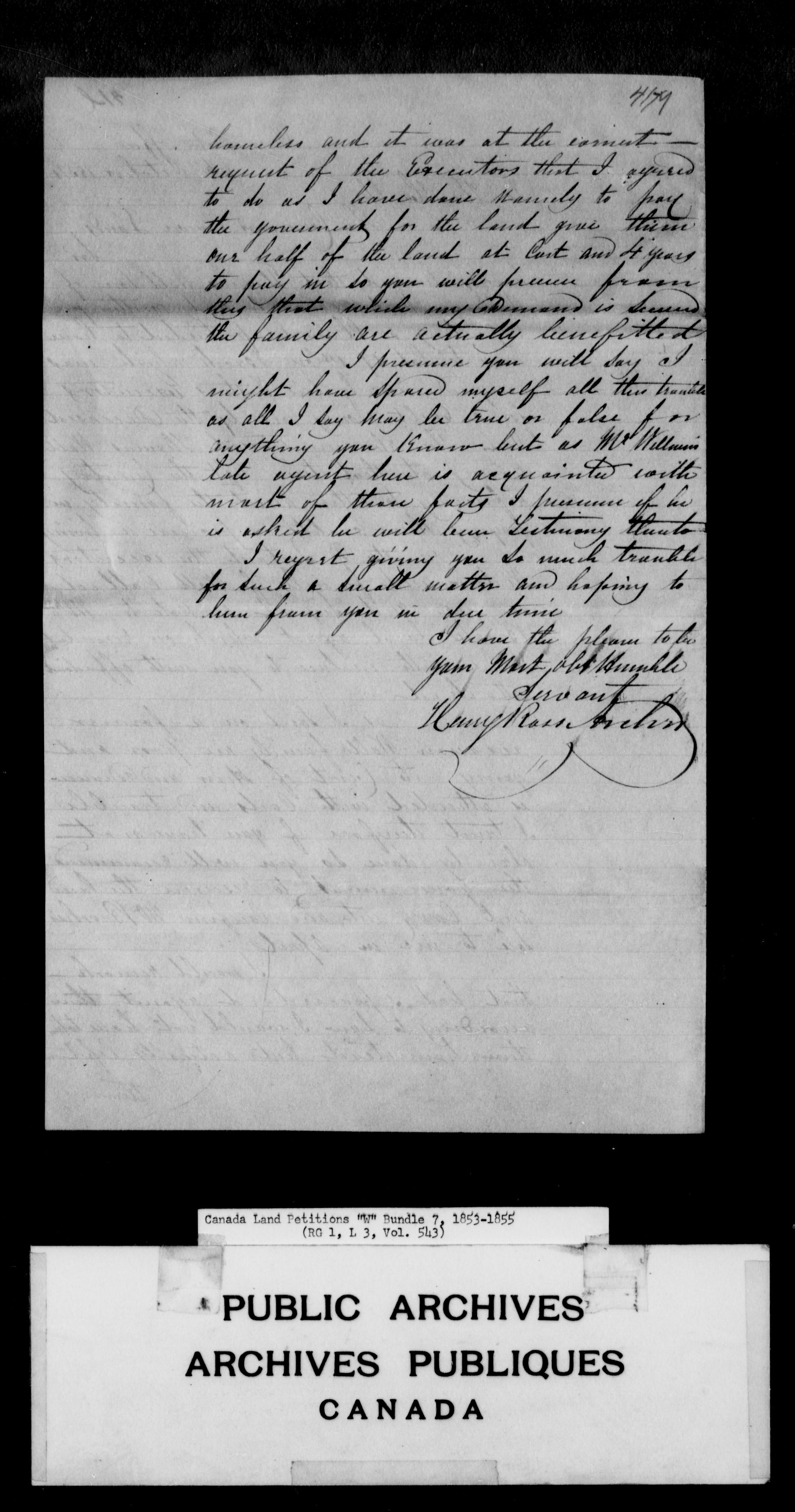 Titre : Demandes de terres du Haut-Canada (1763-1865) - N d'enregistrement Mikan : 205131 - Microforme : c-2966
